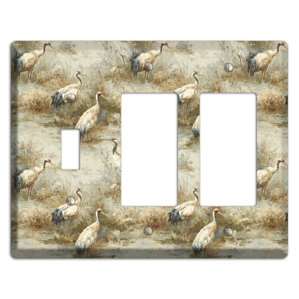 Marshland Crane Reverie Toggle / 2 Rocker Wallplate