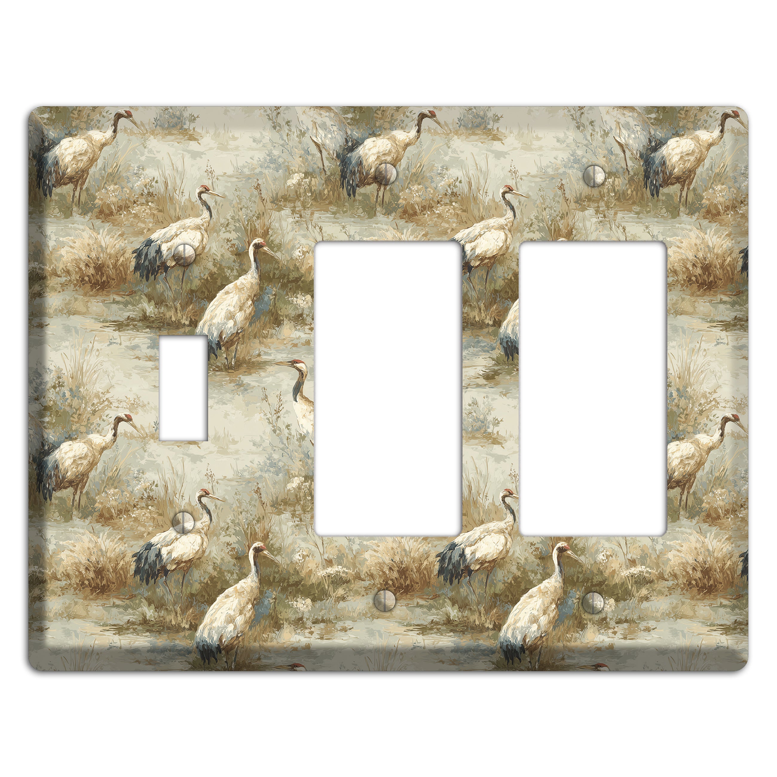 Marshland Crane Reverie Toggle / 2 Rocker Wallplate