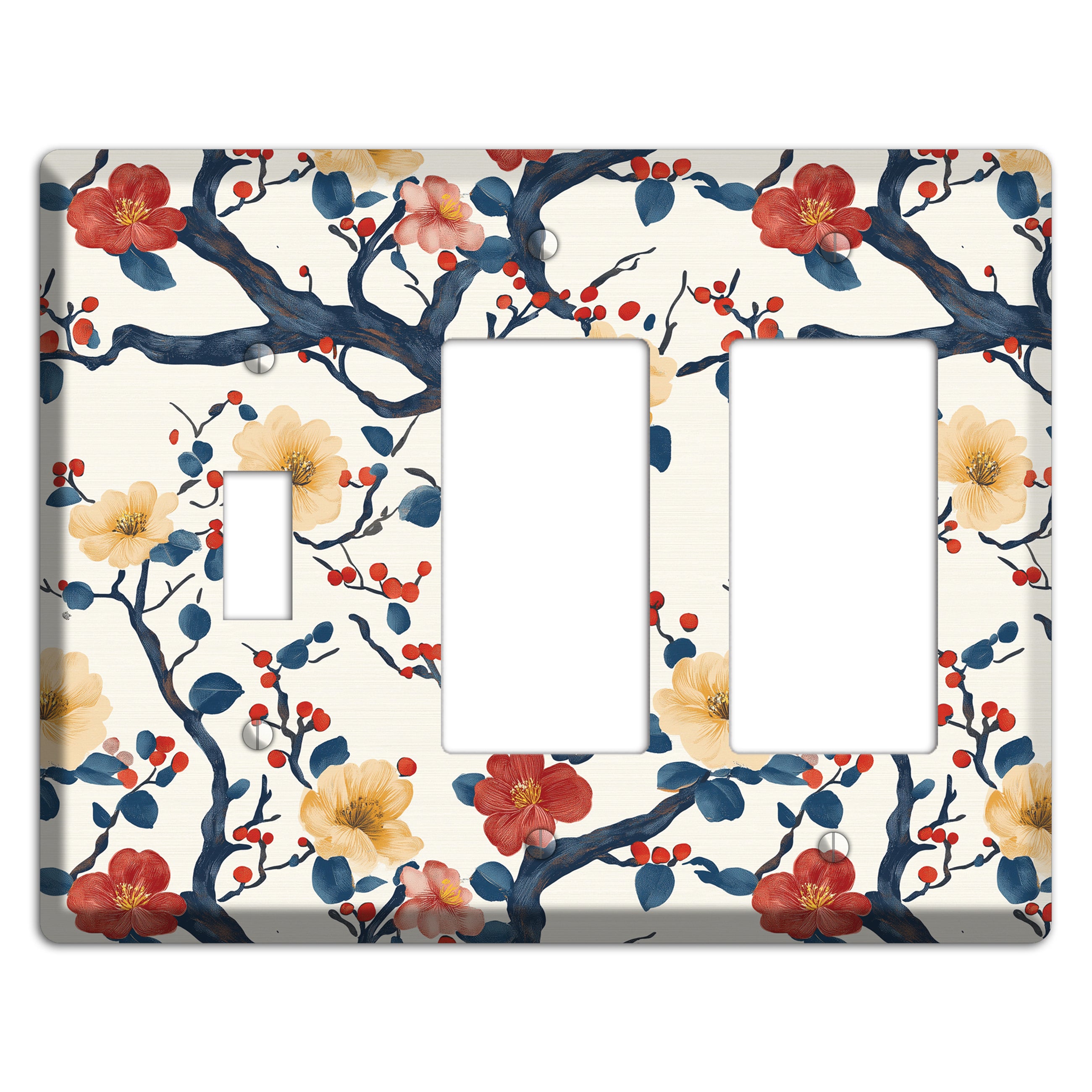 Berry Branch Reverie Toggle / 2 Rocker Wallplate