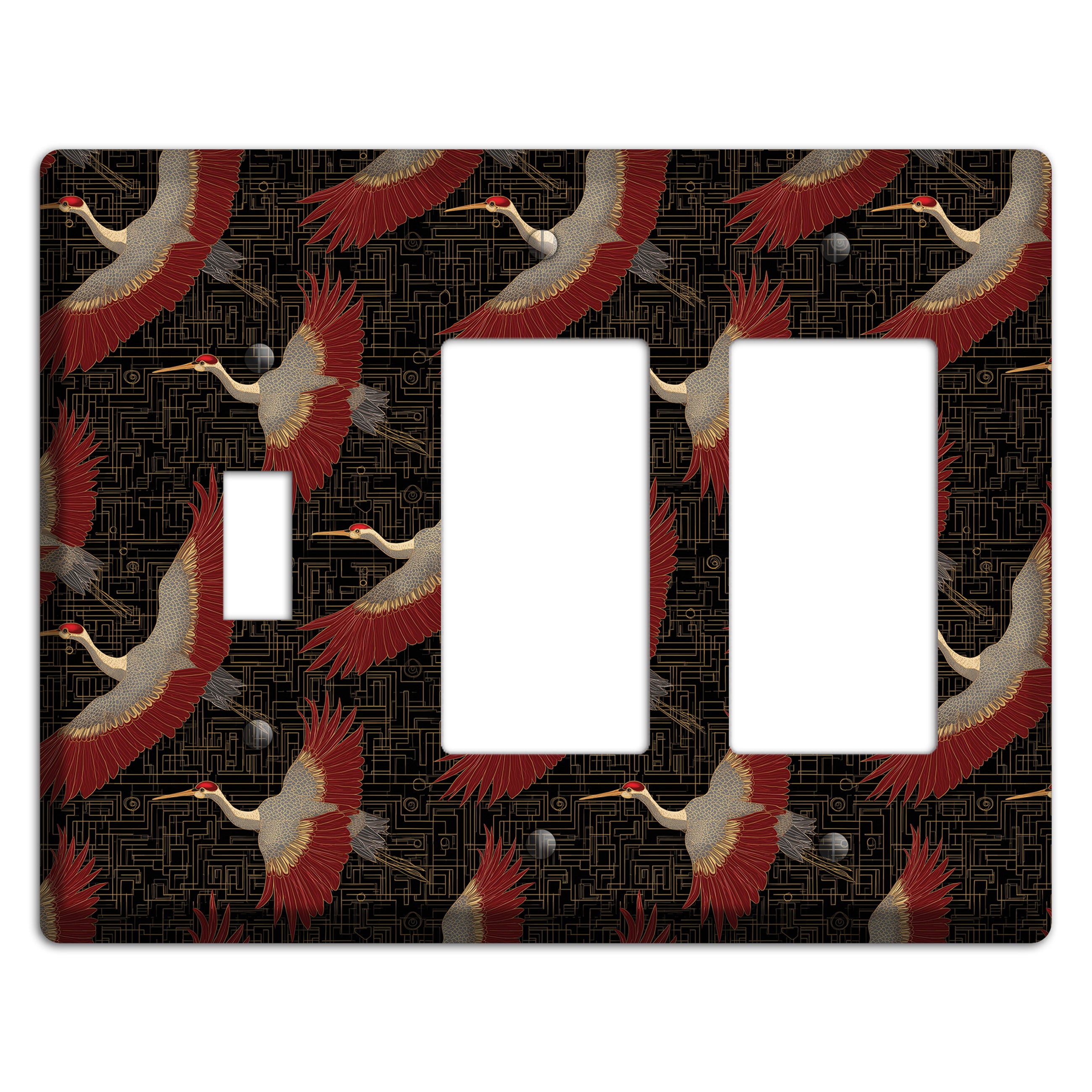 Scarlet Circuit Flight Toggle / 2 Rocker Wallplate
