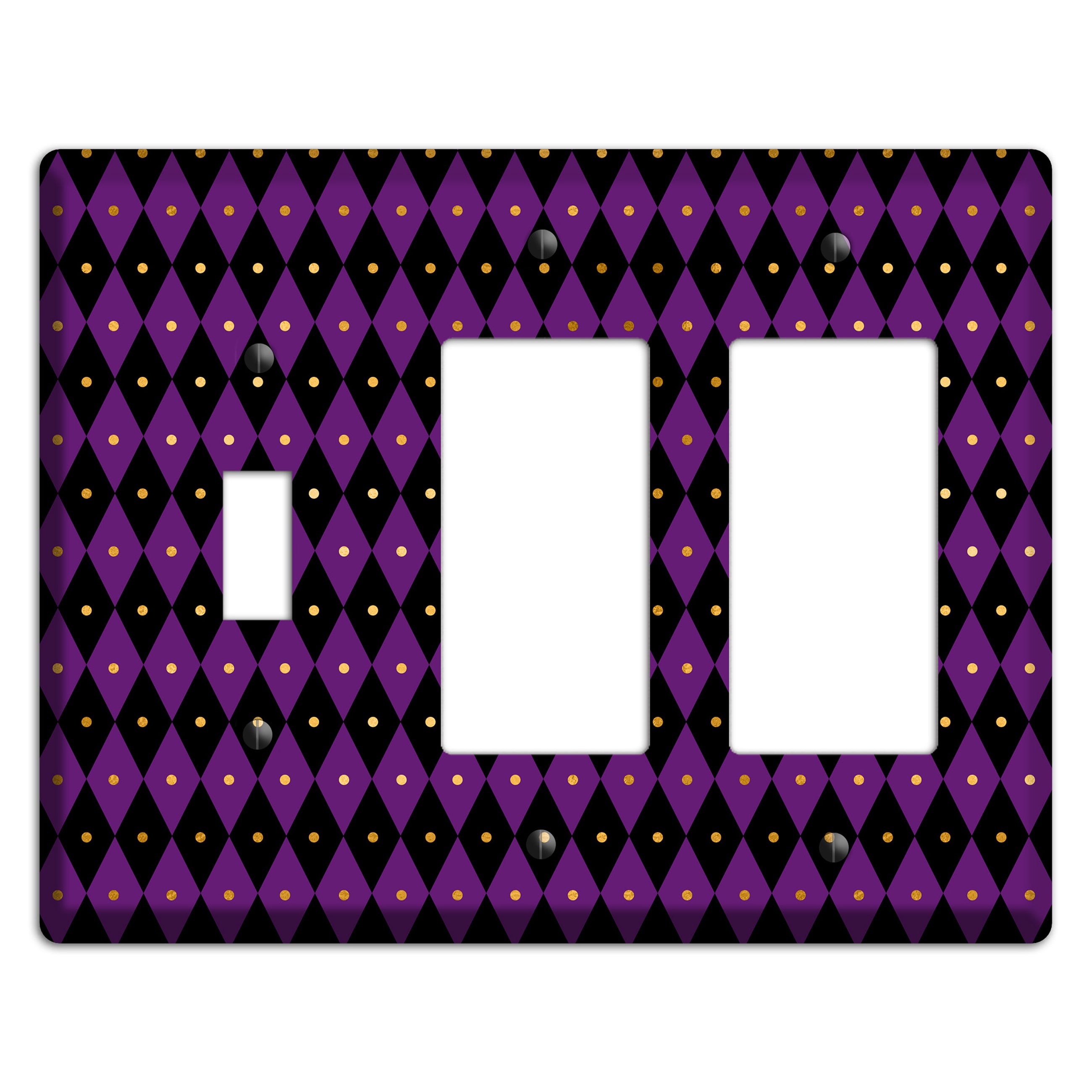 Royal Check: Violet Toggle / 2 Rocker Wallplate