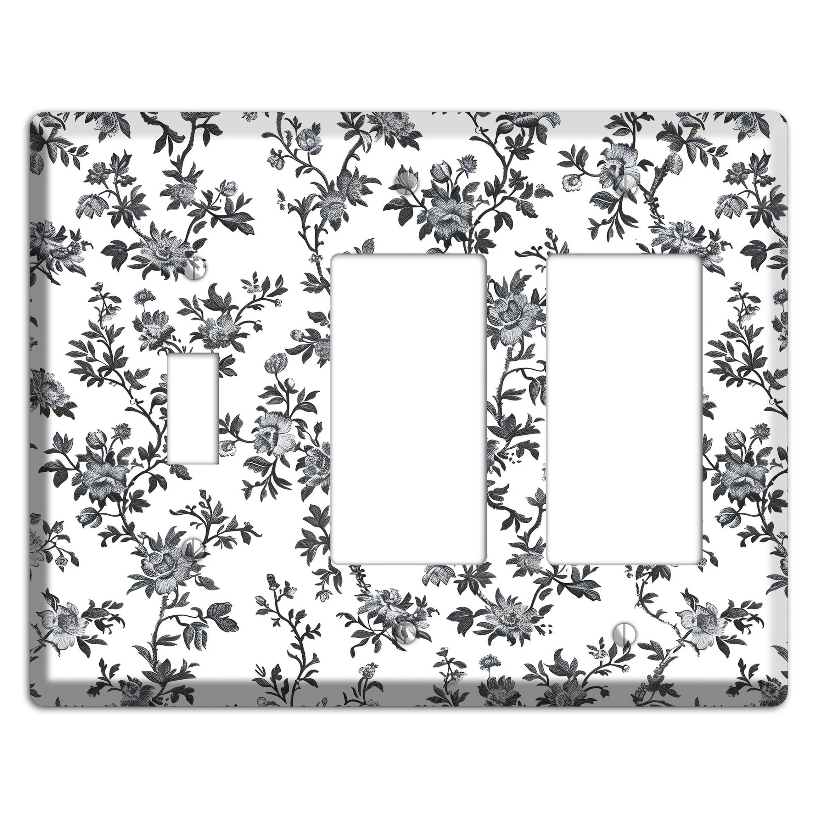 Ink & Ivory Trellis Toggle / 2 Rocker Wallplate