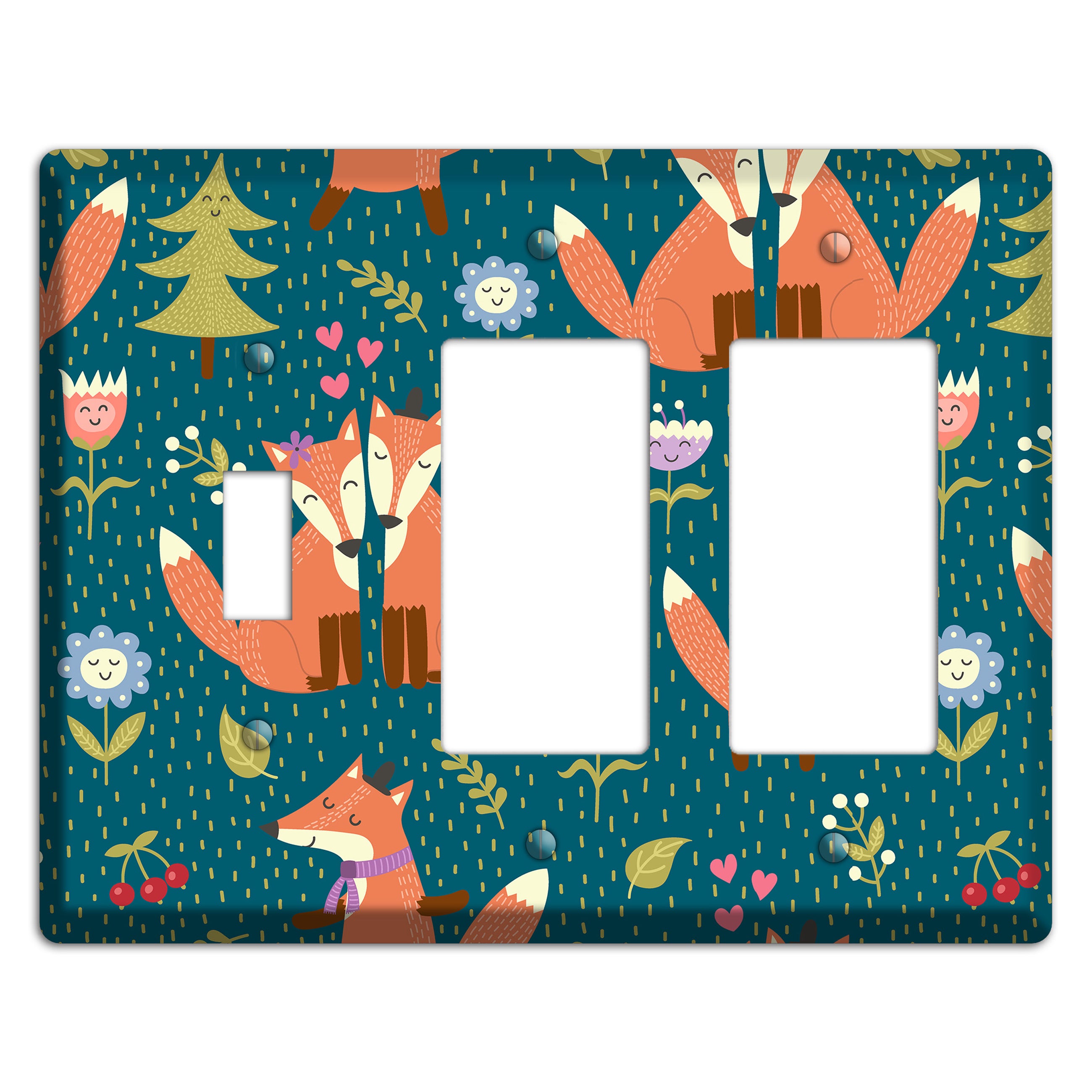 Fox Garden Love Toggle / 2 Rocker Wallplate