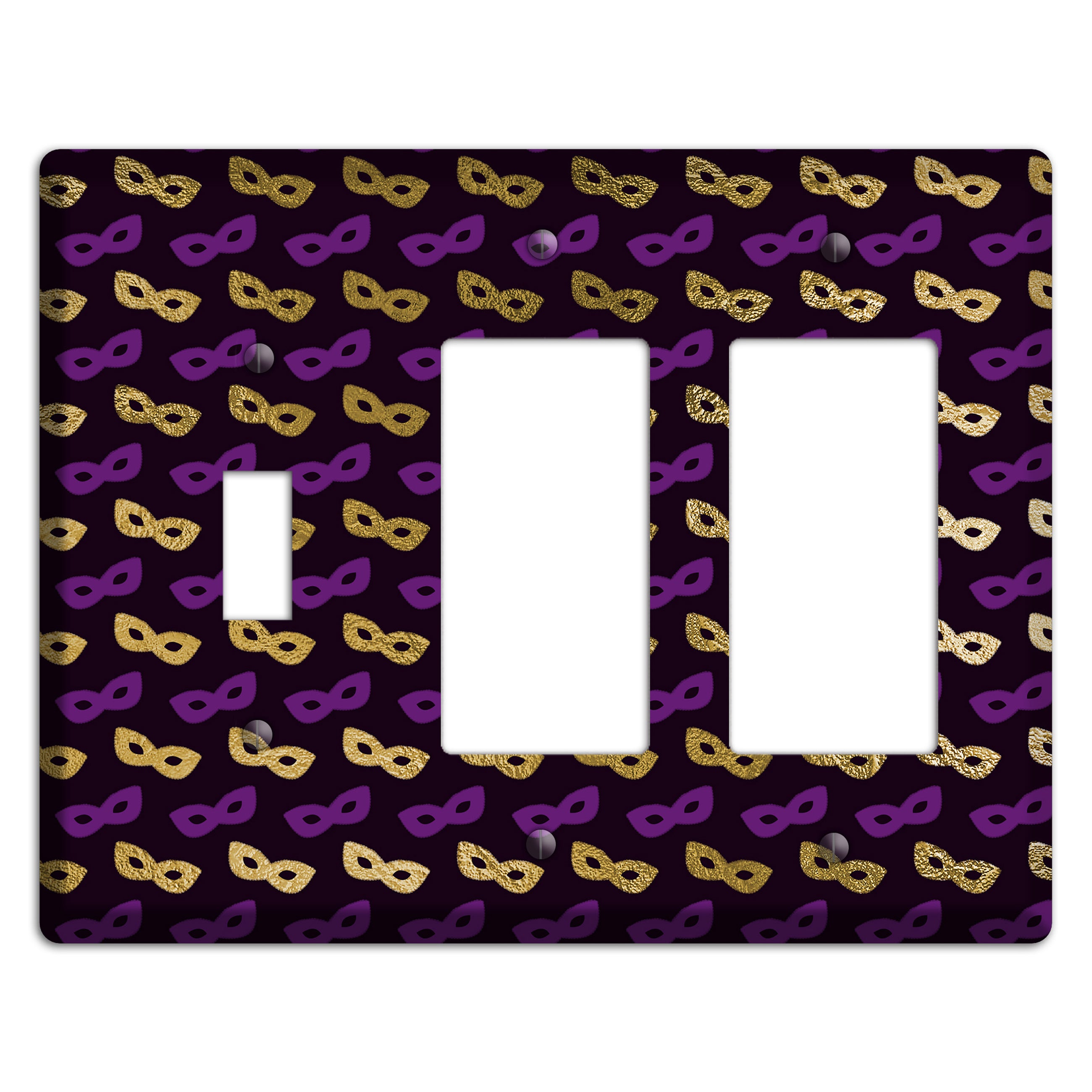 Midnight Masque Toggle / 2 Rocker Wallplate