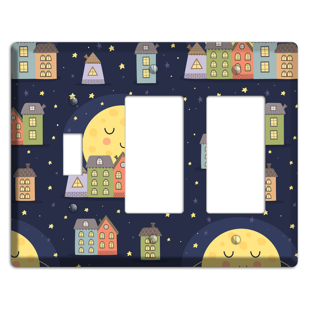Sleepy Town Toggle / 2 Rocker Wallplate