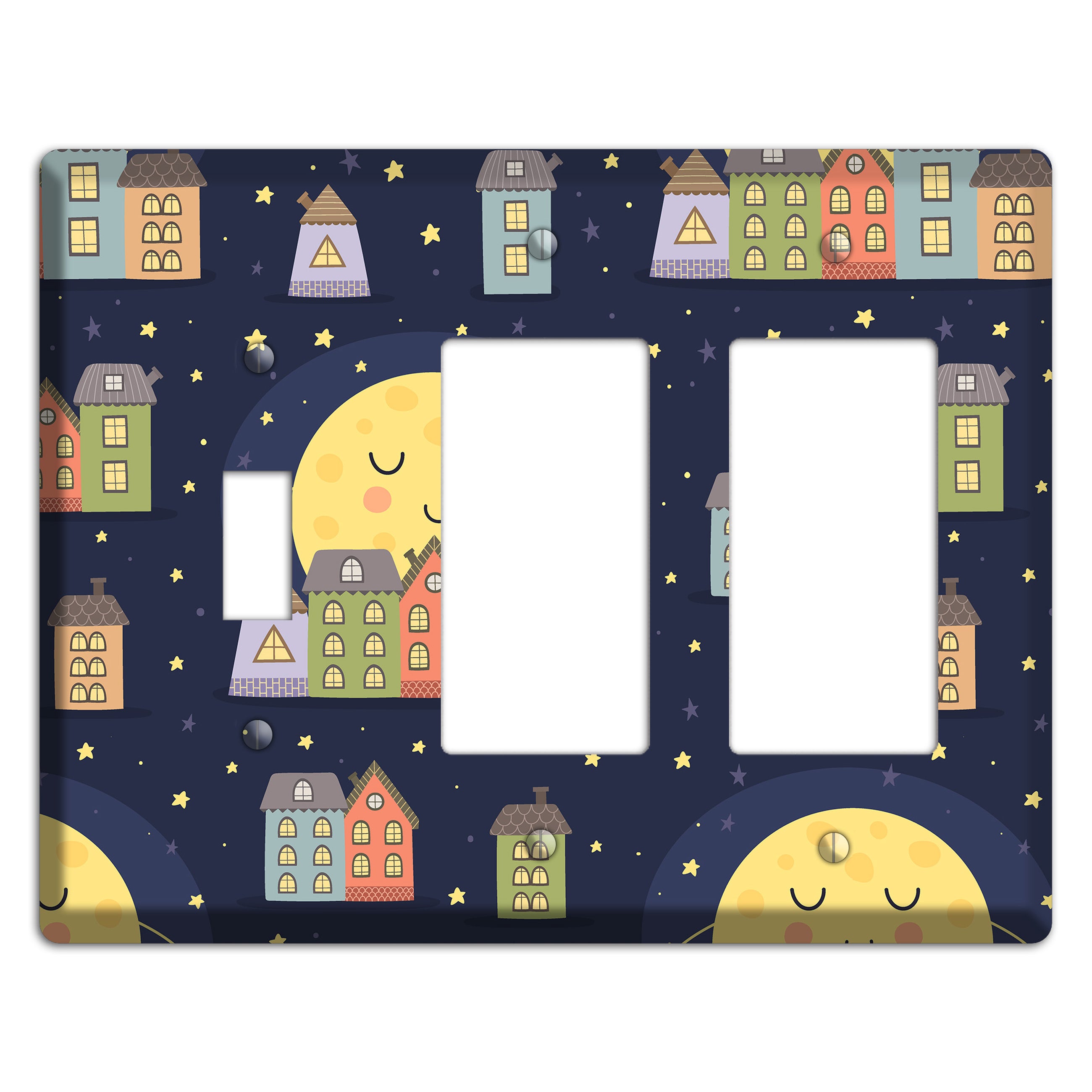Sleepy Town Toggle / 2 Rocker Wallplate