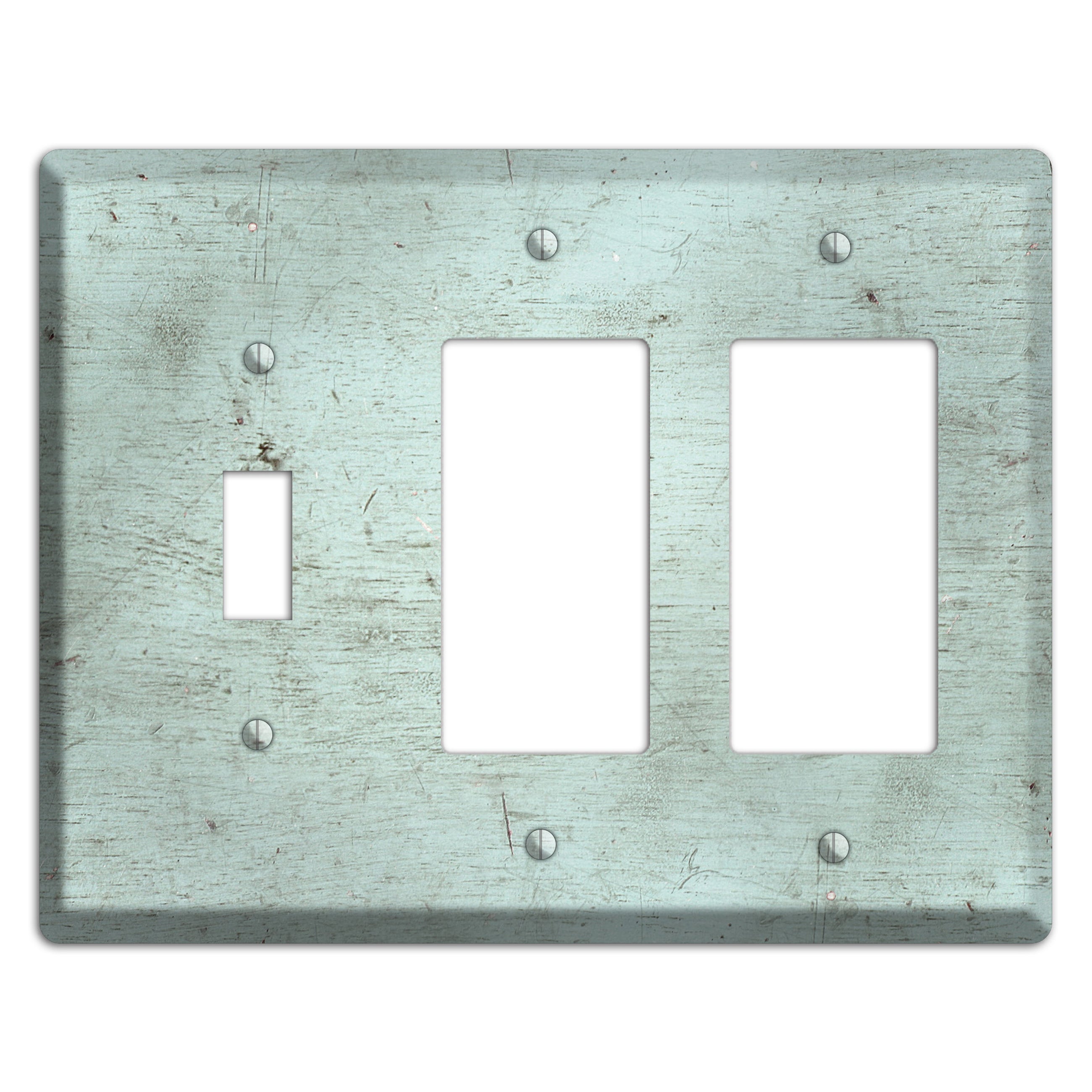 Weathered Teal Deck Toggle / 2 Rocker Wallplate