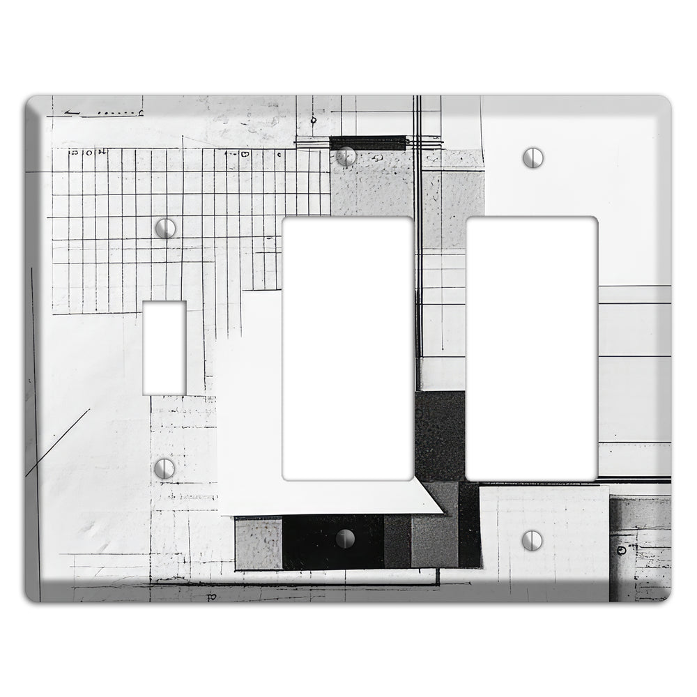 Blueprint Palimpsest Toggle / 2 Rocker Wallplate
