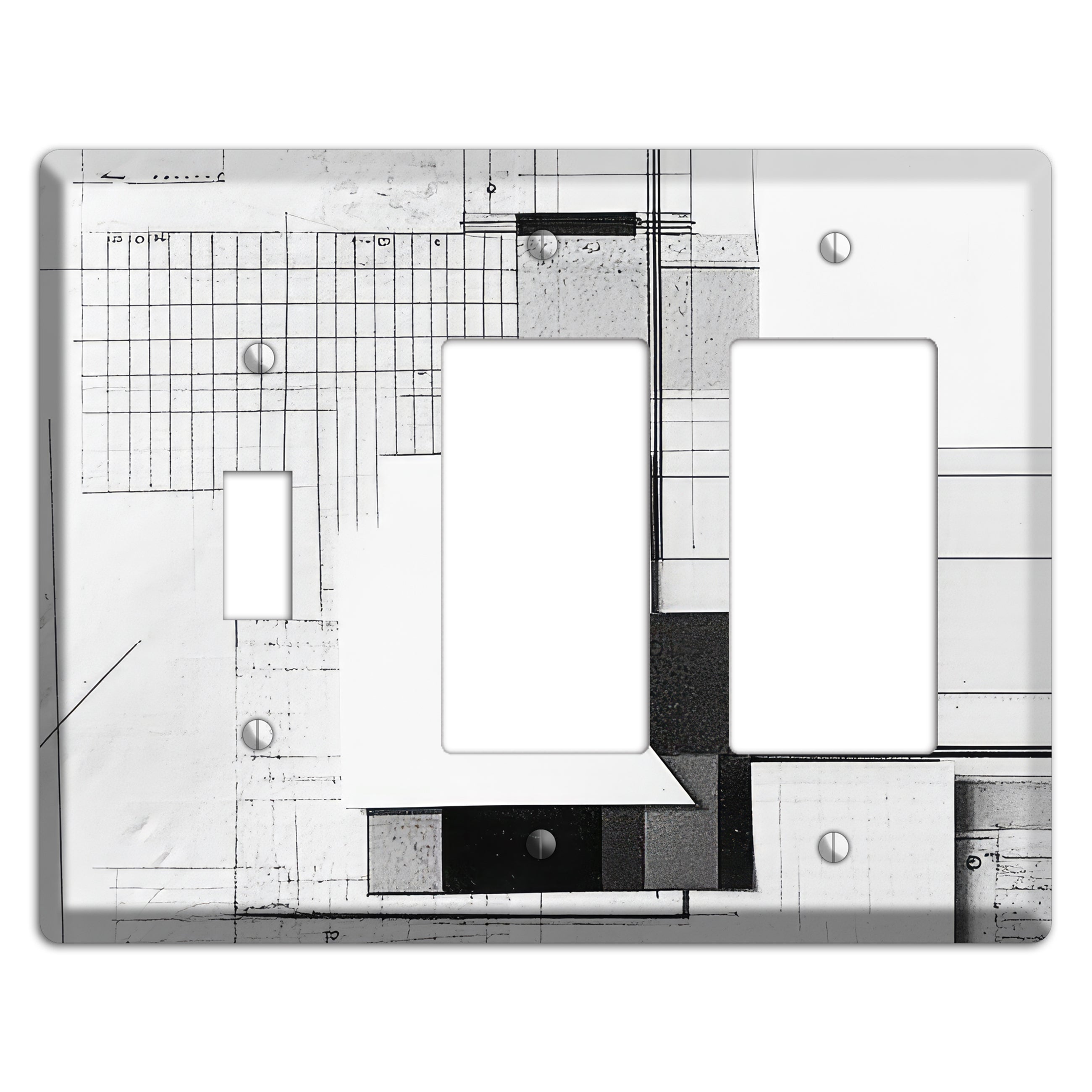 Blueprint Palimpsest Toggle / 2 Rocker Wallplate