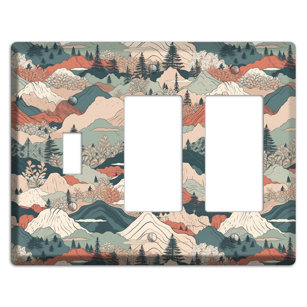 Alpine Paper Trail Toggle / 2 Rocker Wallplate