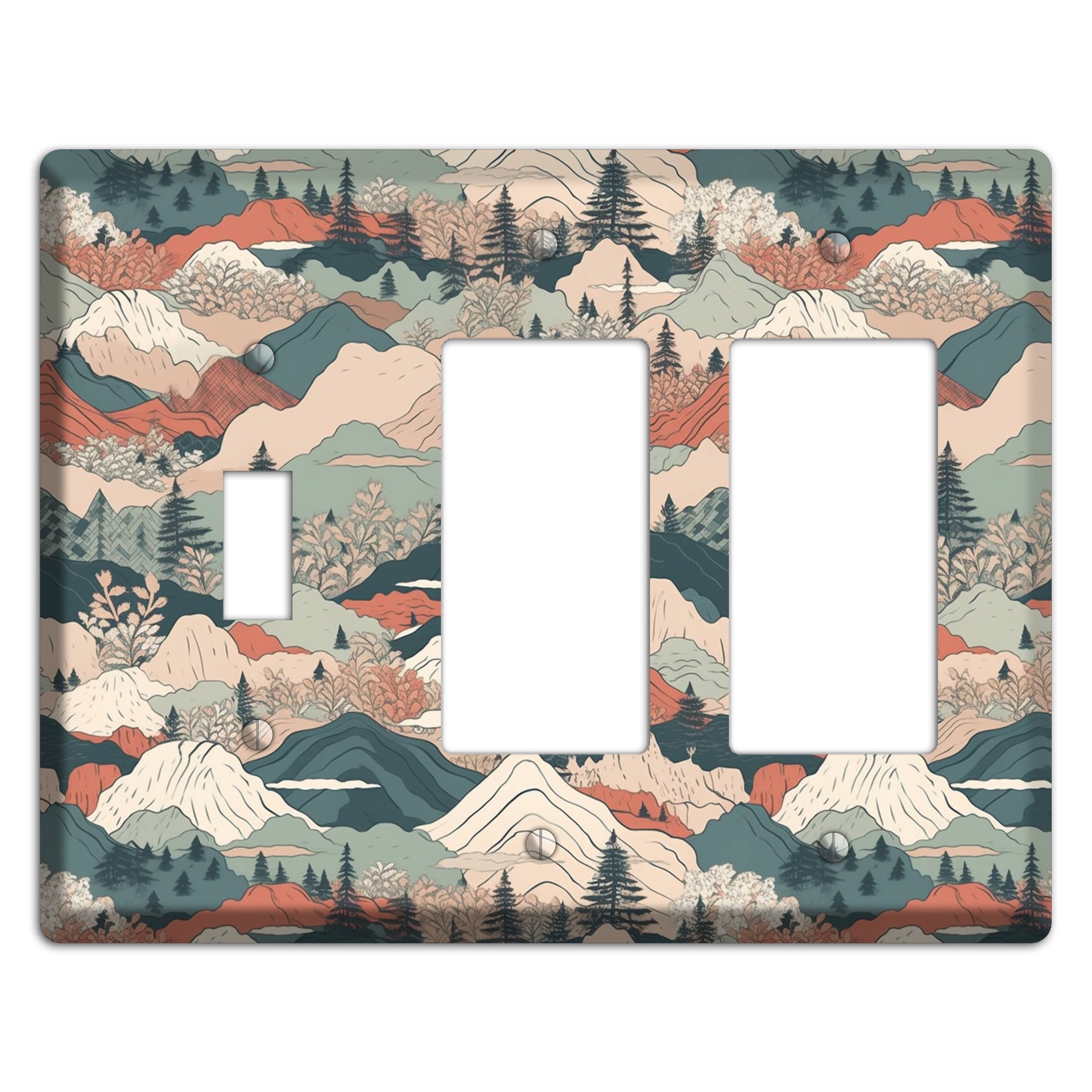 Alpine Paper Trail Toggle / 2 Rocker Wallplate
