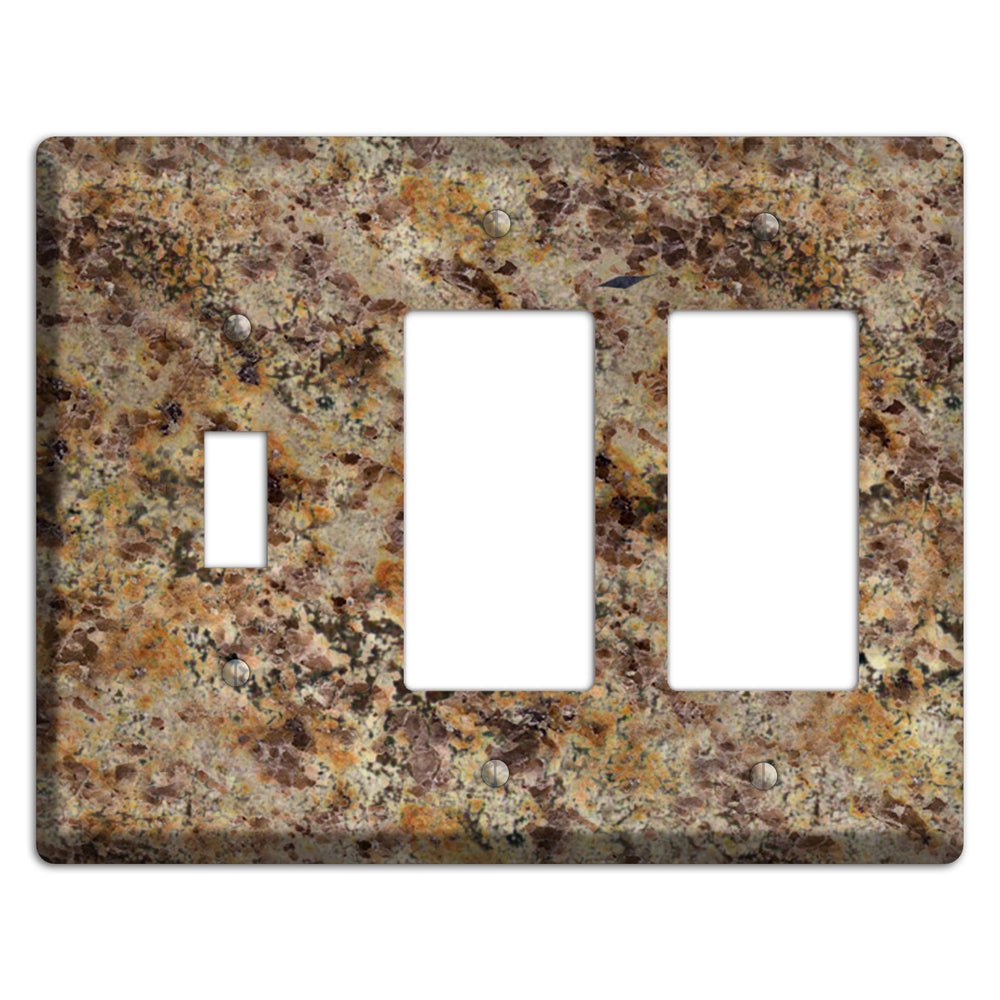 Golden Crystal Granite Toggle / 2 Rocker Wallplate