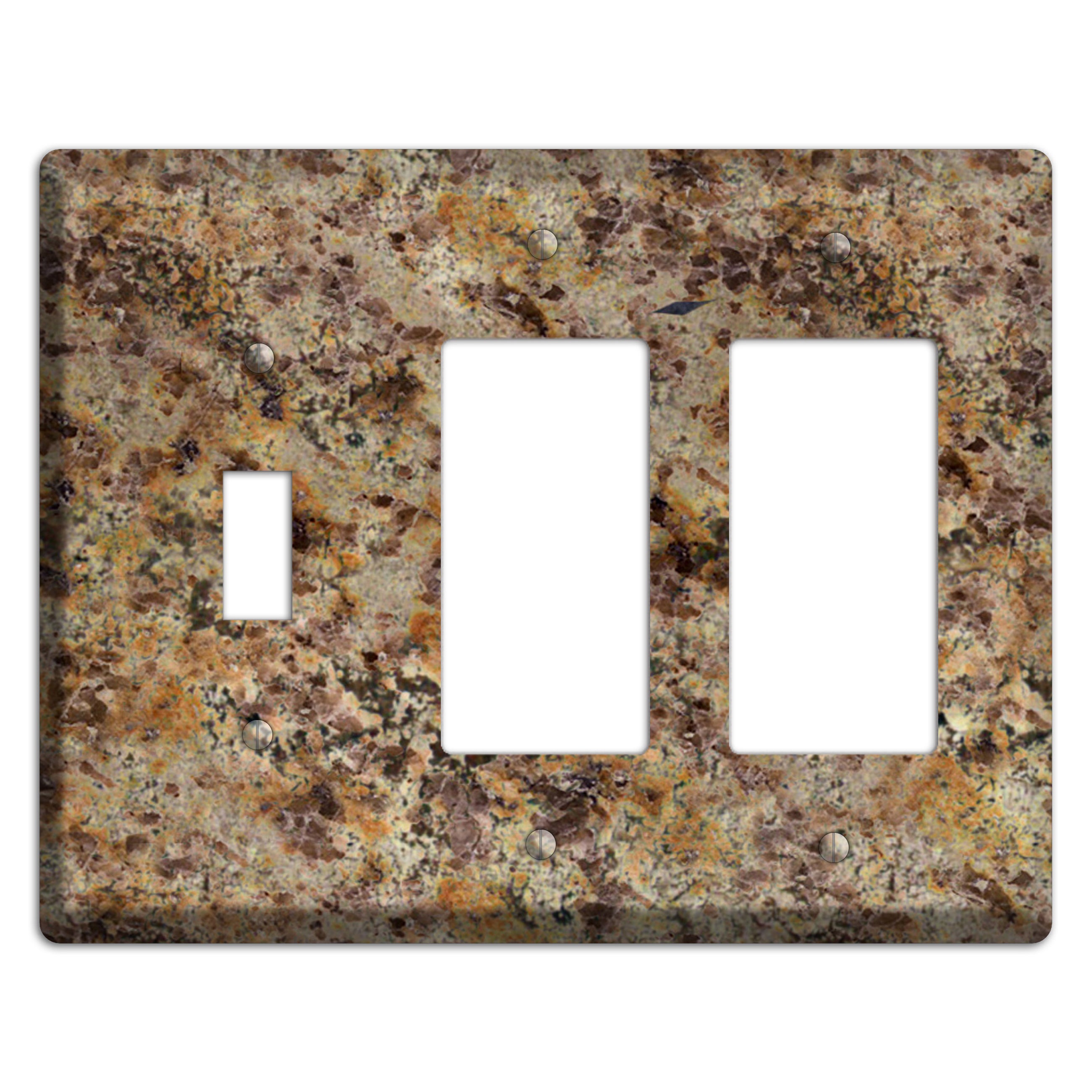 Golden Crystal Granite Toggle / 2 Rocker Wallplate