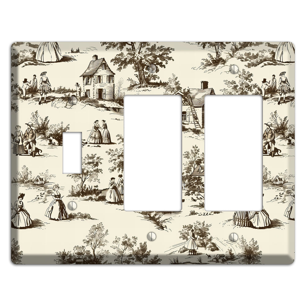 Country Promenade Toggle / 2 Rocker Wallplate