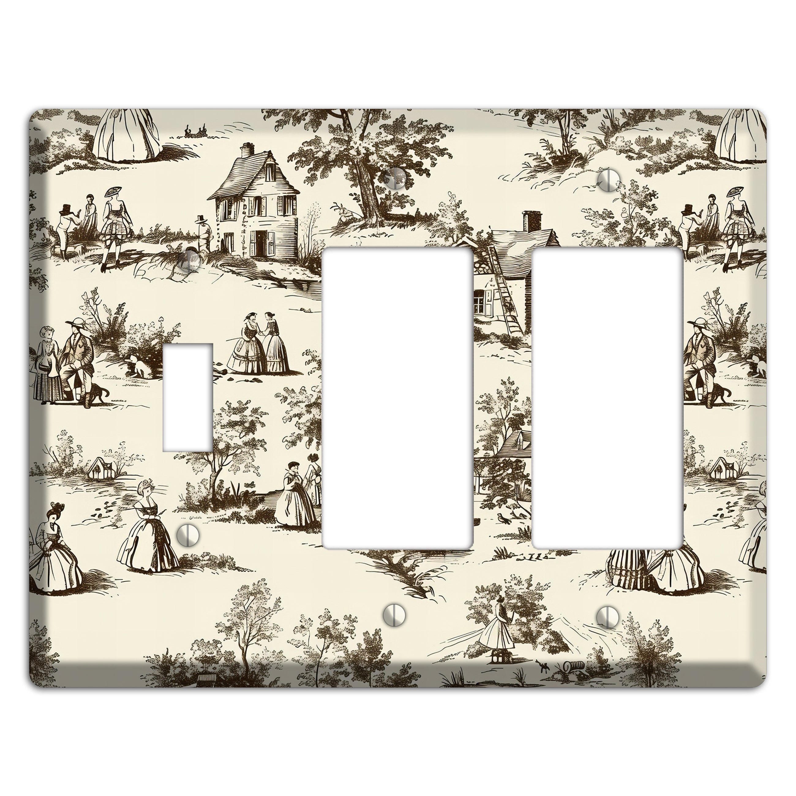 Country Promenade Toggle / 2 Rocker Wallplate