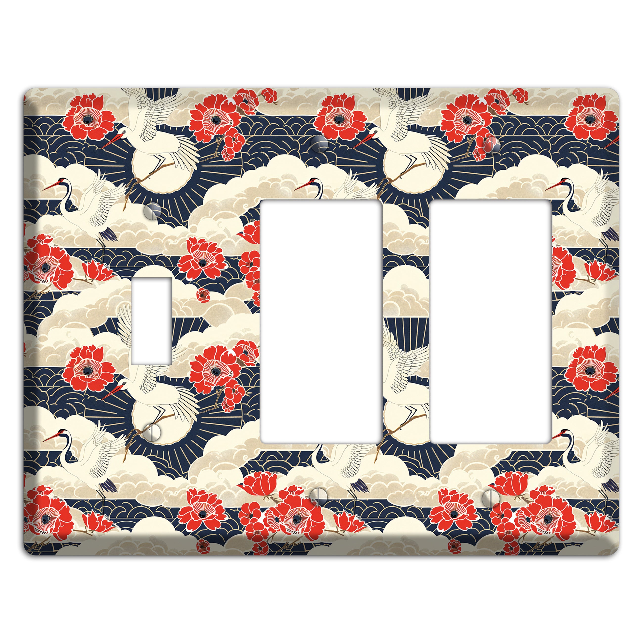Crimson Peony Ascent Toggle / 2 Rocker Wallplate