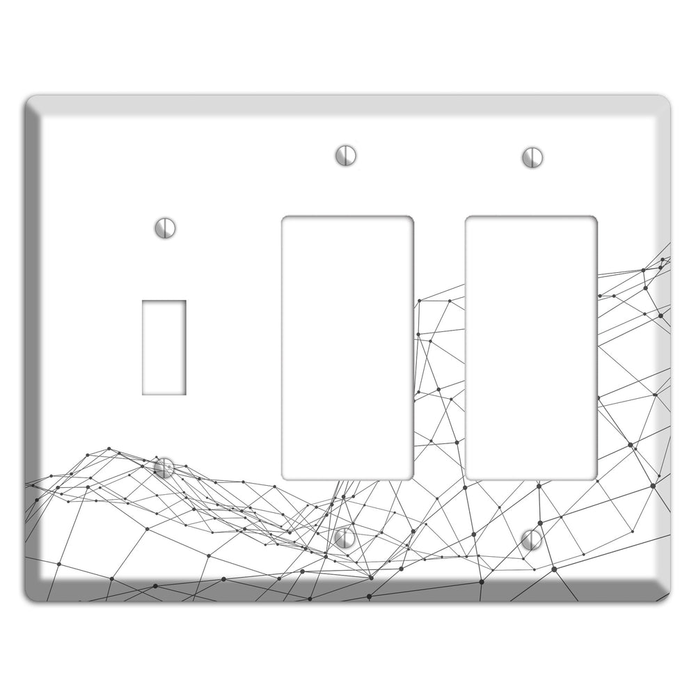 Lattice Wave Surge Toggle / 2 Rocker Wallplate
