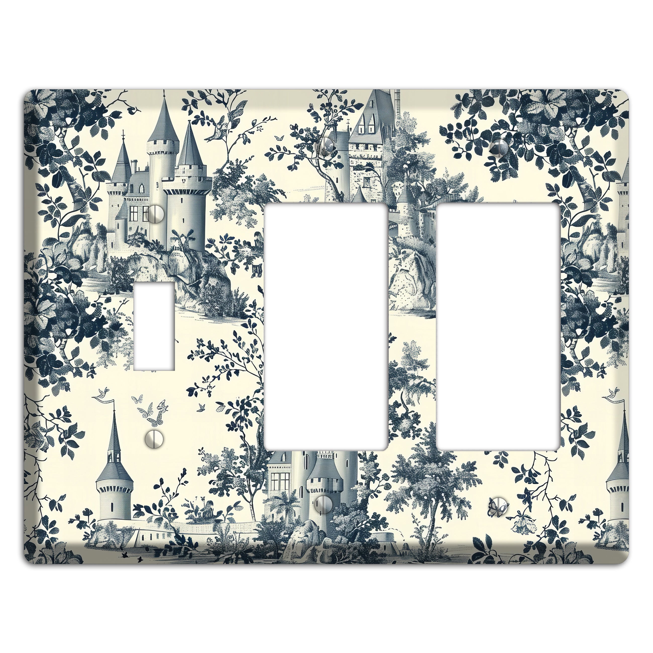 Castle & Crown Toggle / 2 Rocker Wallplate