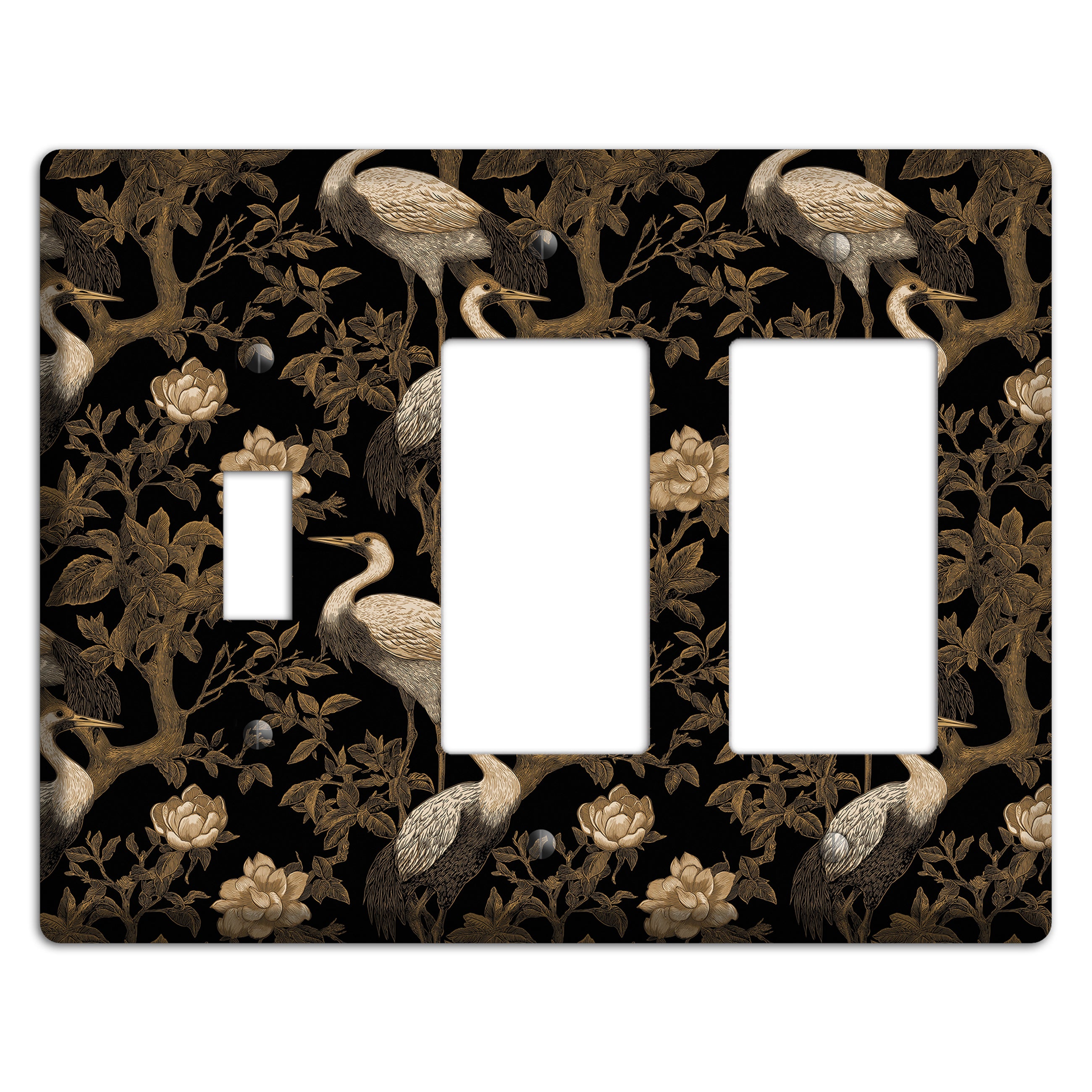 Obsidian Heron Dusk Toggle / 2 Rocker Wallplate