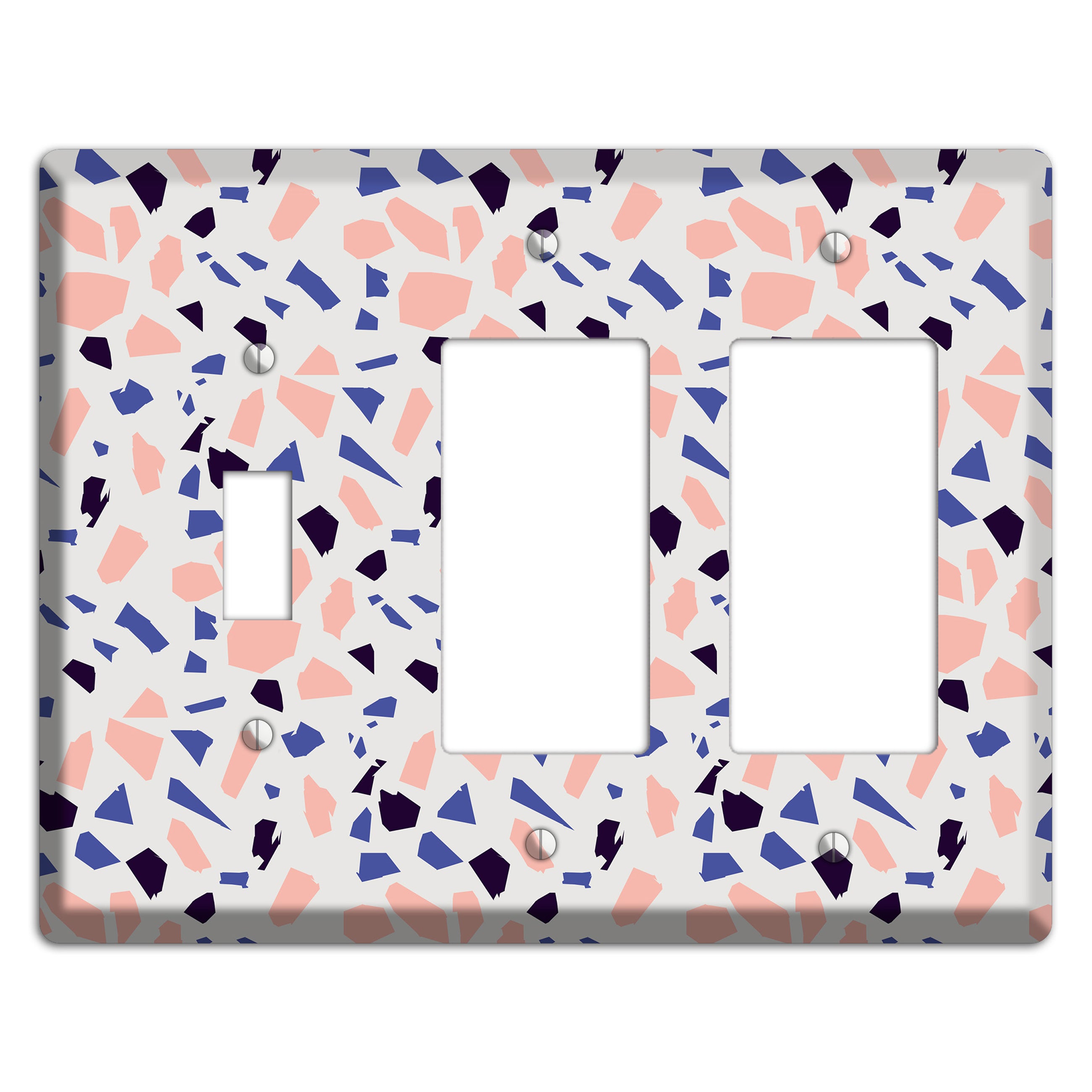 Coral Indigo Burst Toggle / 2 Rocker Wallplate