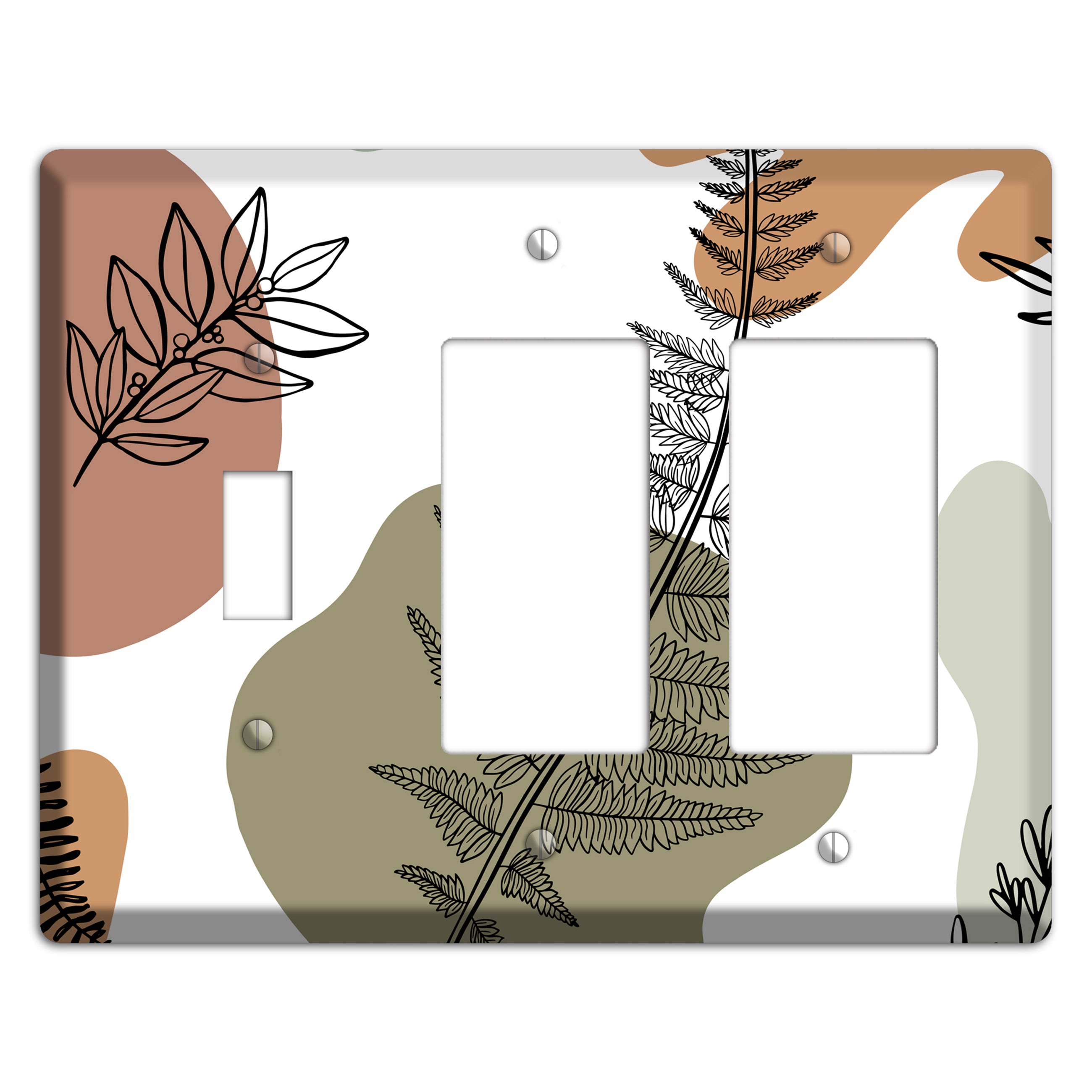 Fern & Shadow Toggle / 2 Rocker Wallplate