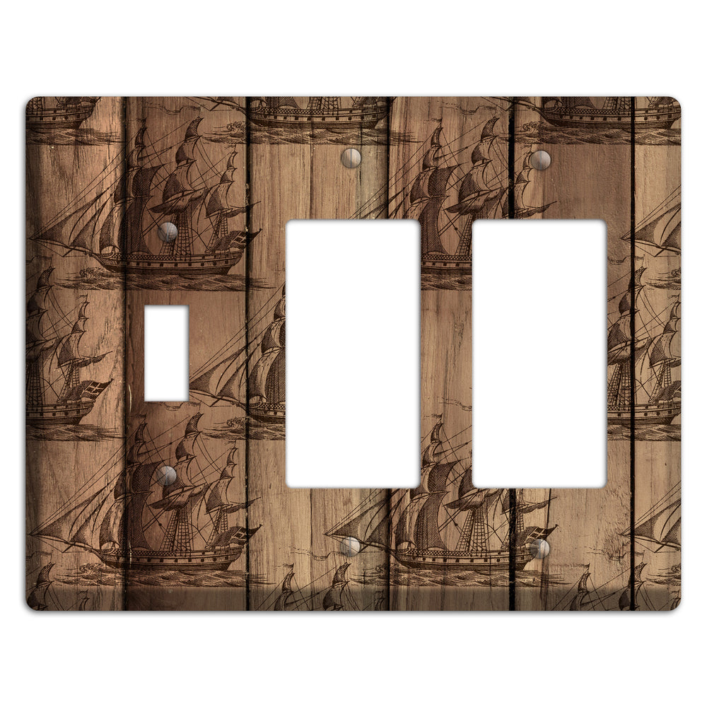 Tall Ships & Timber Toggle / 2 Rocker Wallplate