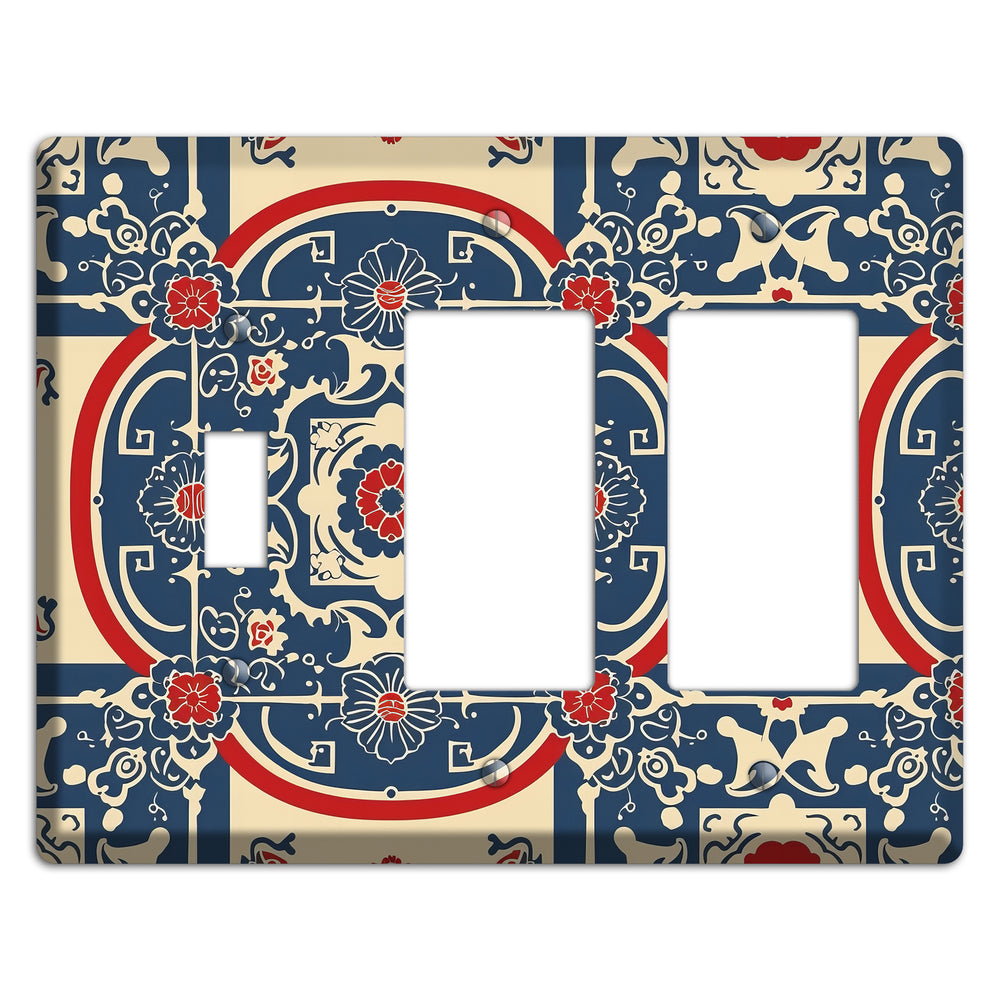 Imperial Medallion Court Toggle / 2 Rocker Wallplate