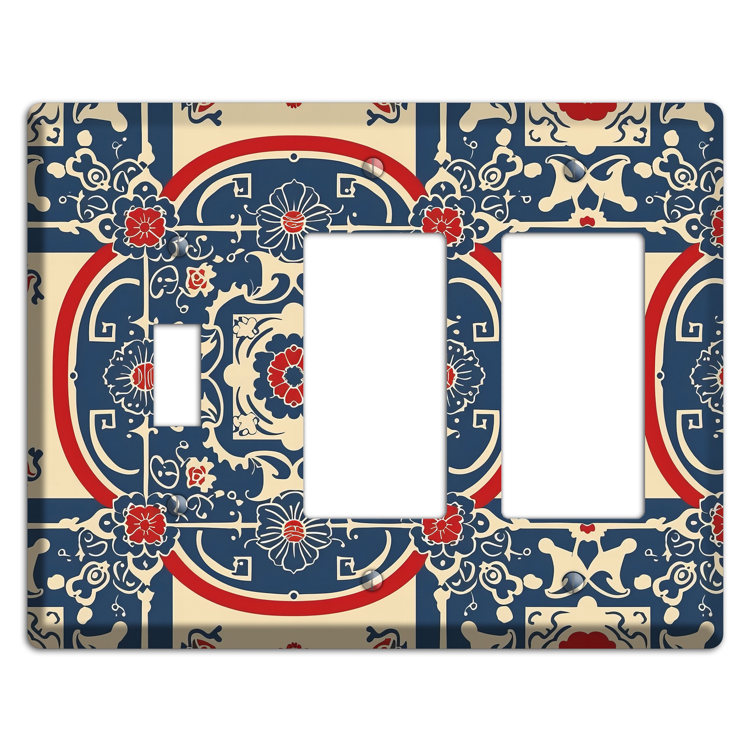 Imperial Medallion Court Toggle / 2 Rocker Wallplate