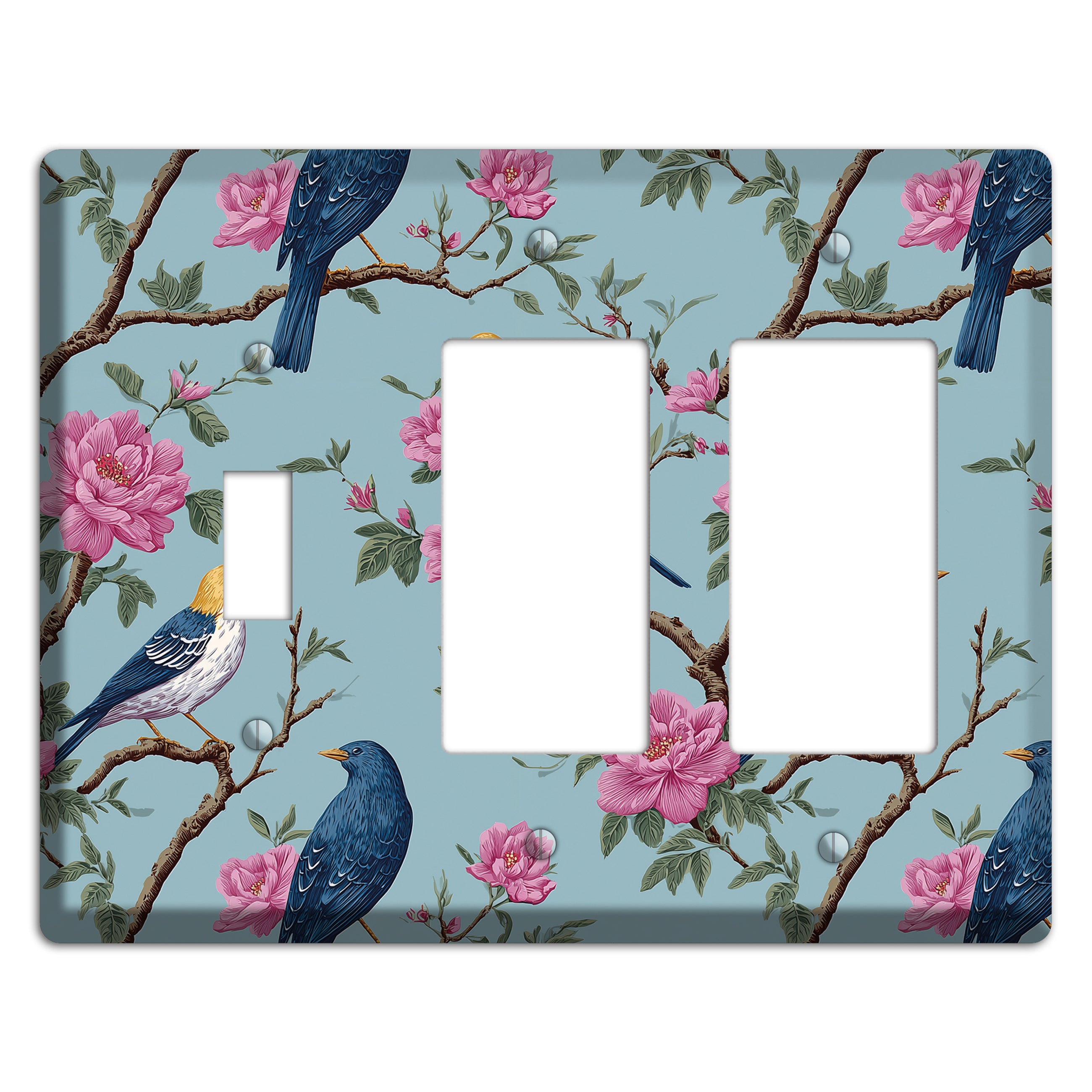 Blossom & Wing Toggle / 2 Rocker Wallplate