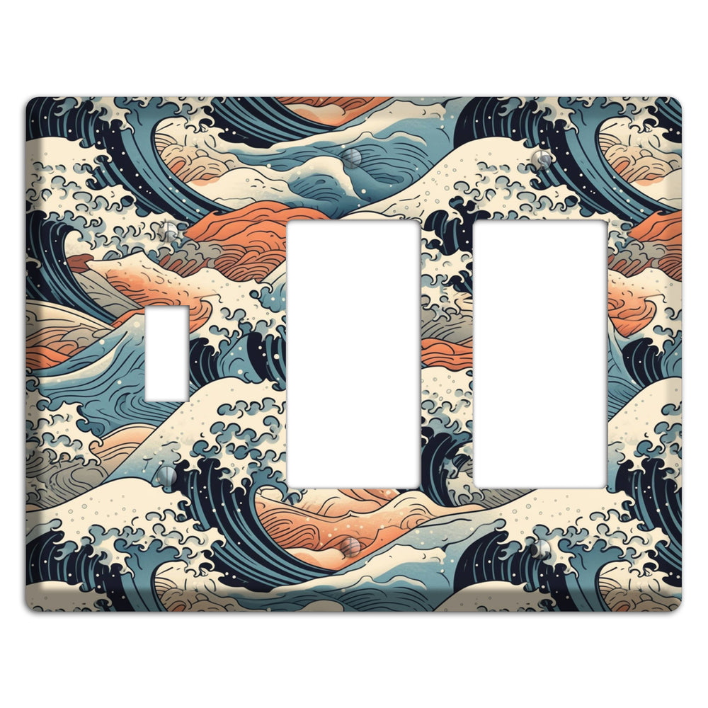 Crashing Tide Scroll Toggle / 2 Rocker Wallplate
