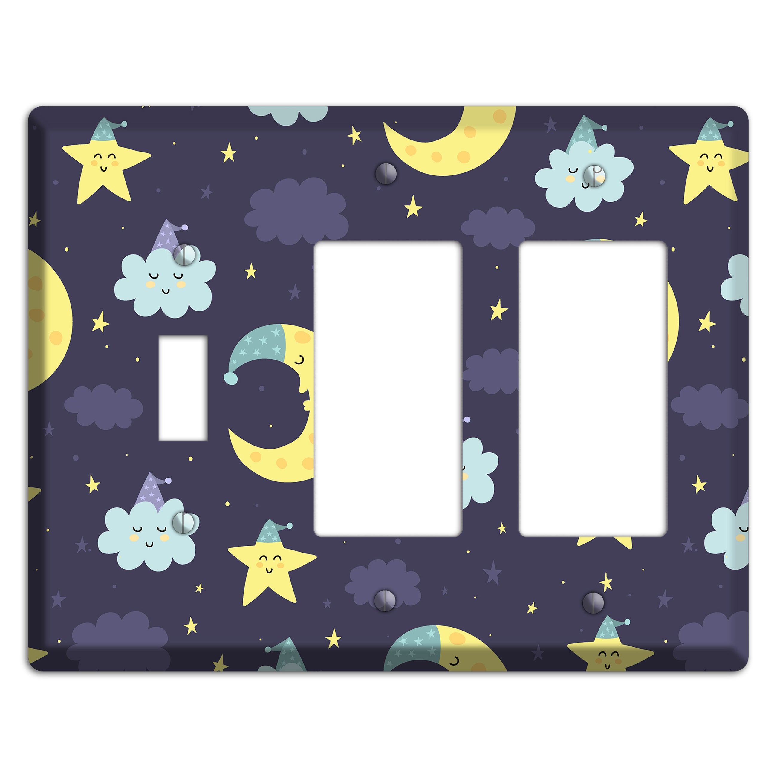 Moon & Star Wishes Toggle / 2 Rocker Wallplate