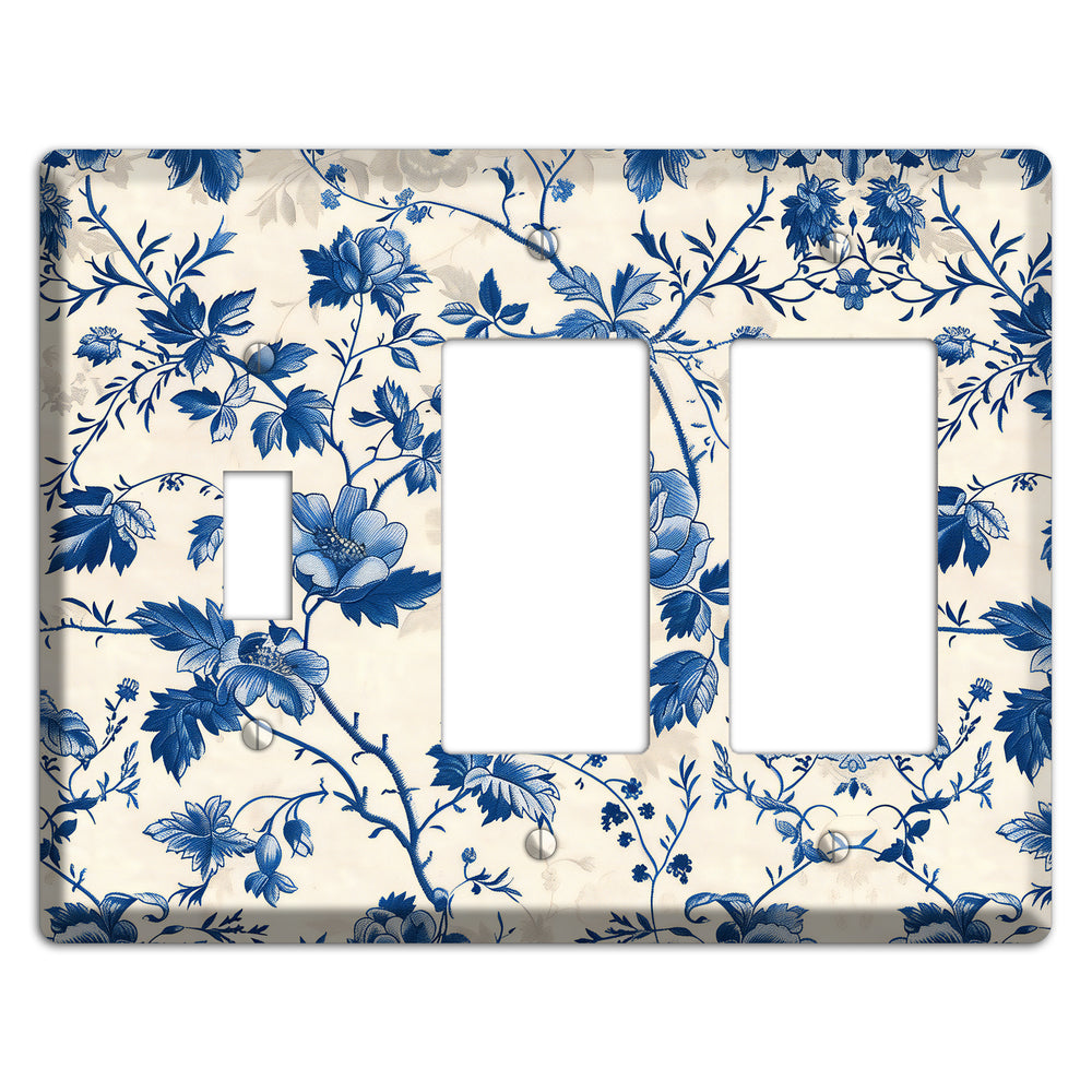 Porcelain Garden Riot Toggle / 2 Rocker Wallplate