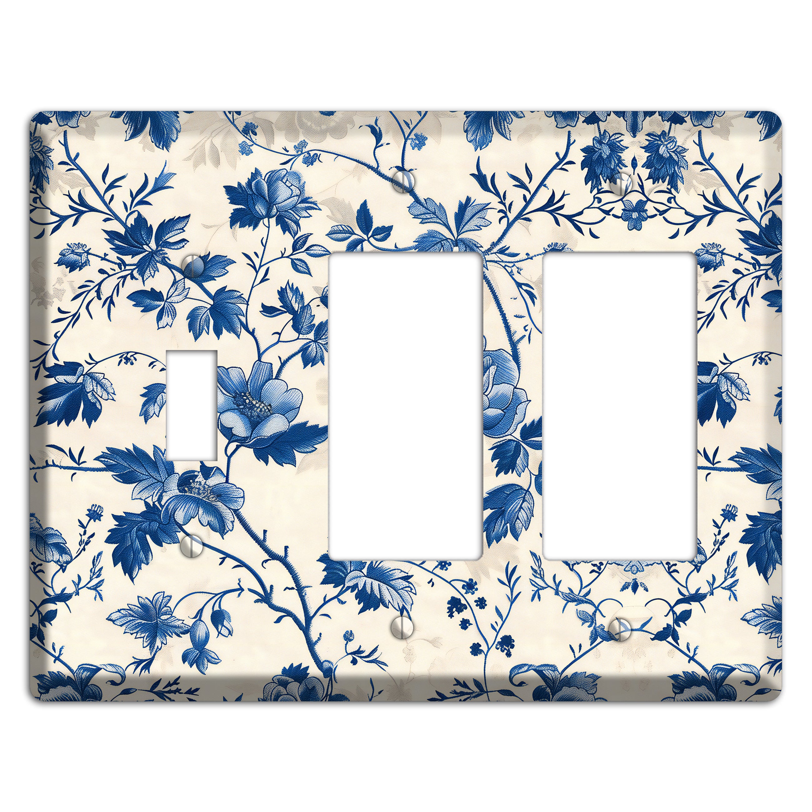 Porcelain Garden Riot Toggle / 2 Rocker Wallplate