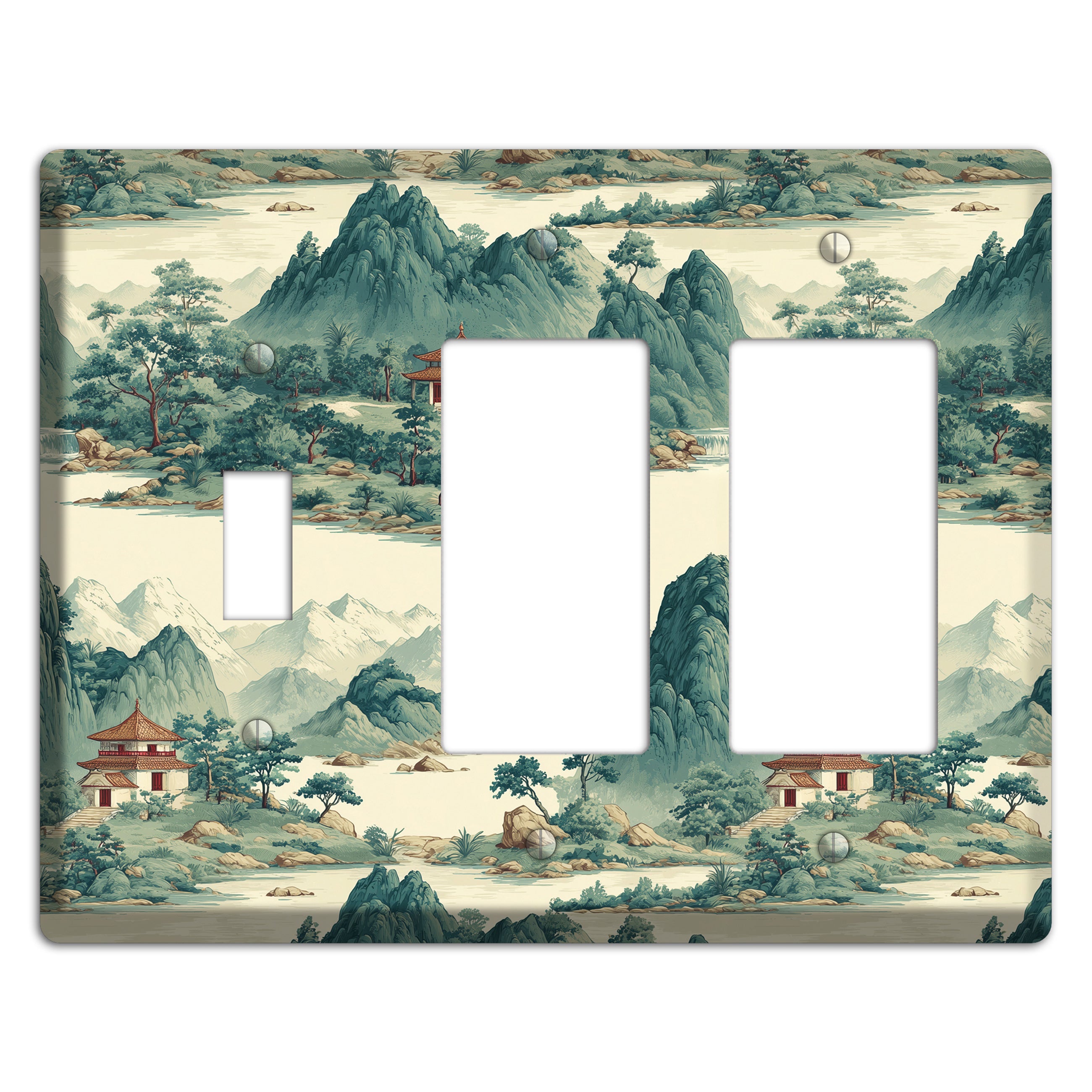 Mist & Pavilion Toggle / 2 Rocker Wallplate