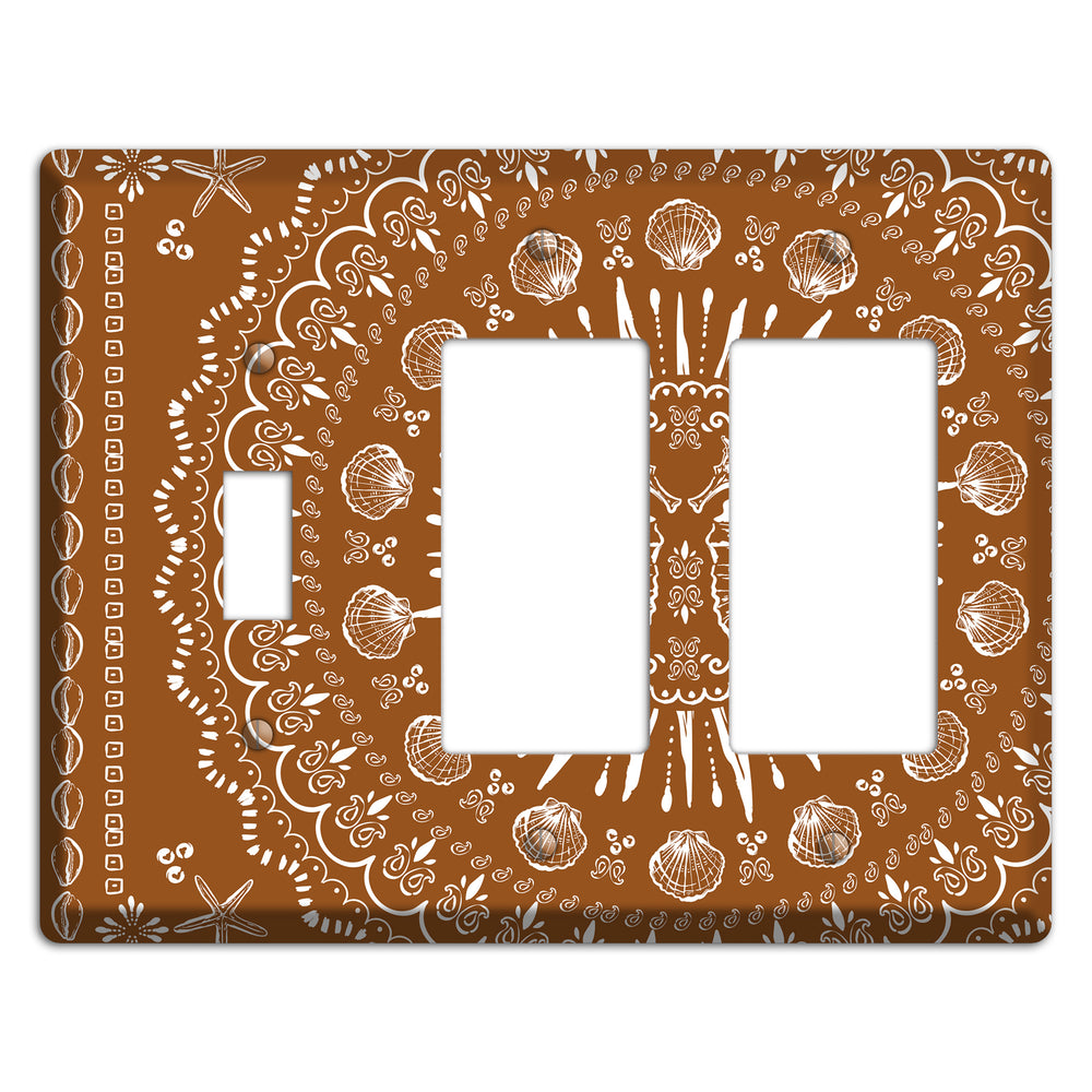 Russet Seahorse Mandala Toggle / 2 Rocker Wallplate