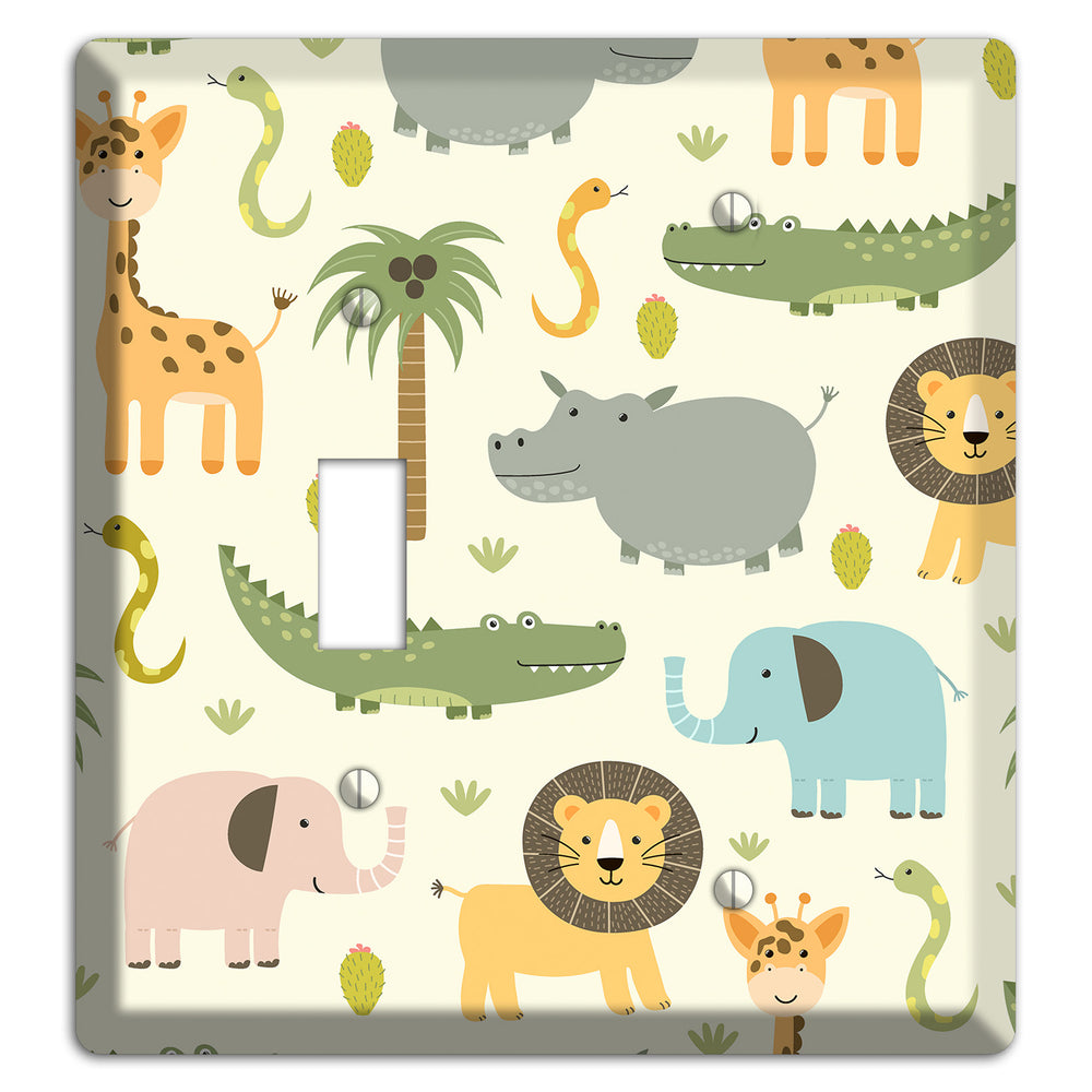 Jungle Friends (Cream) Toggle / Blank Wallplate