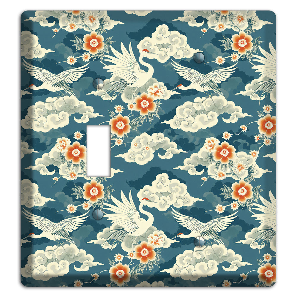 Teal Crane Ascendant Toggle / Blank Wallplate