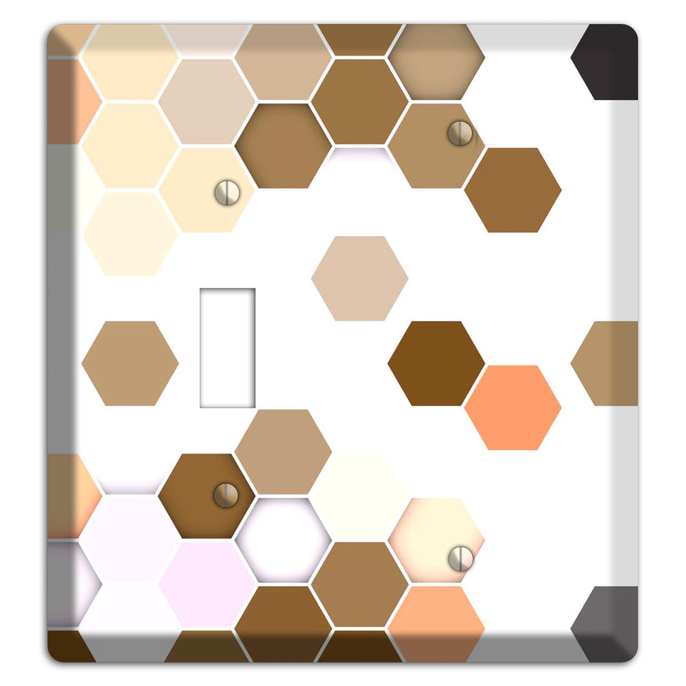 Hex Grid ‚Äì Sunset Terracotta Toggle / Blank Wallplate