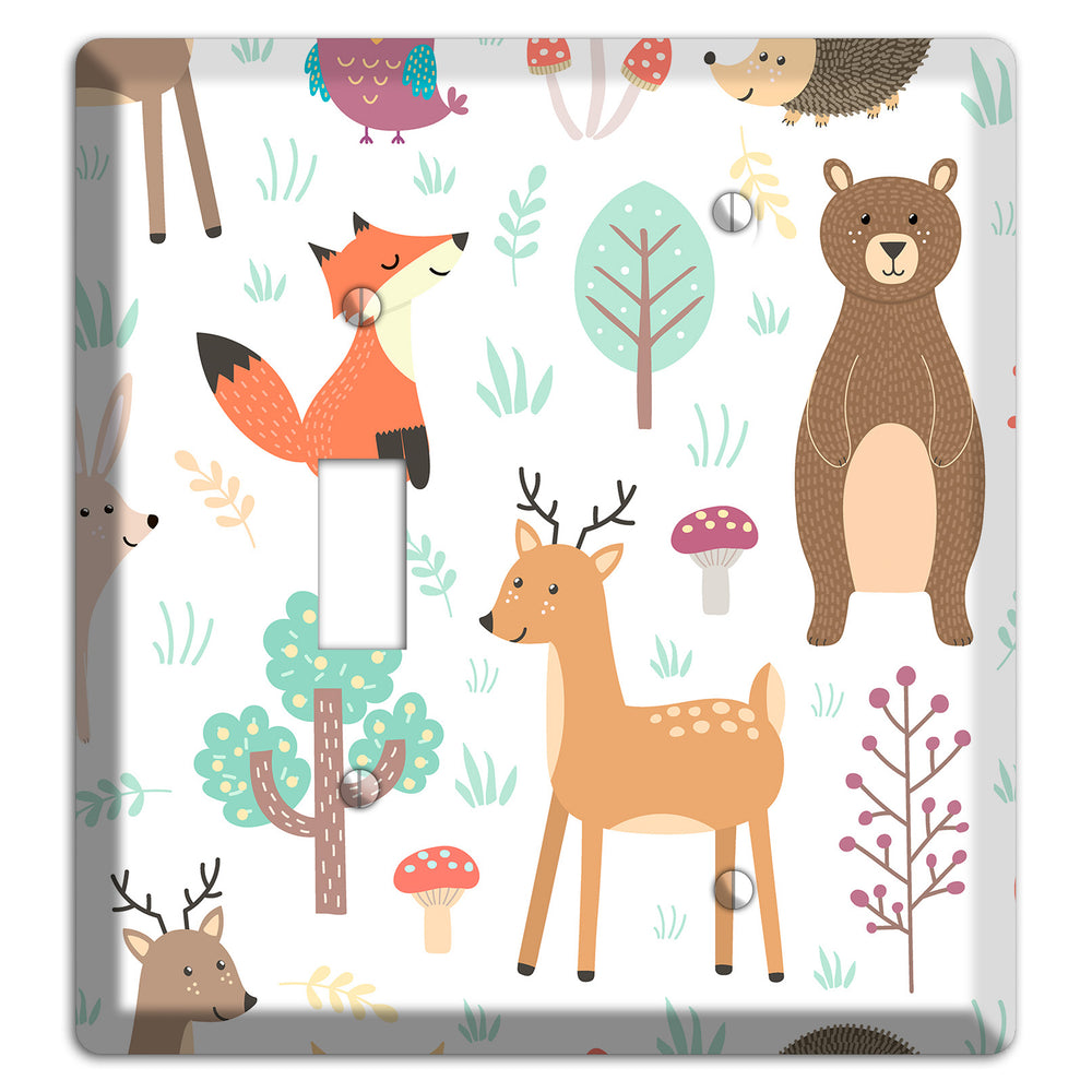 Woodland Friends (White) Toggle / Blank Wallplate