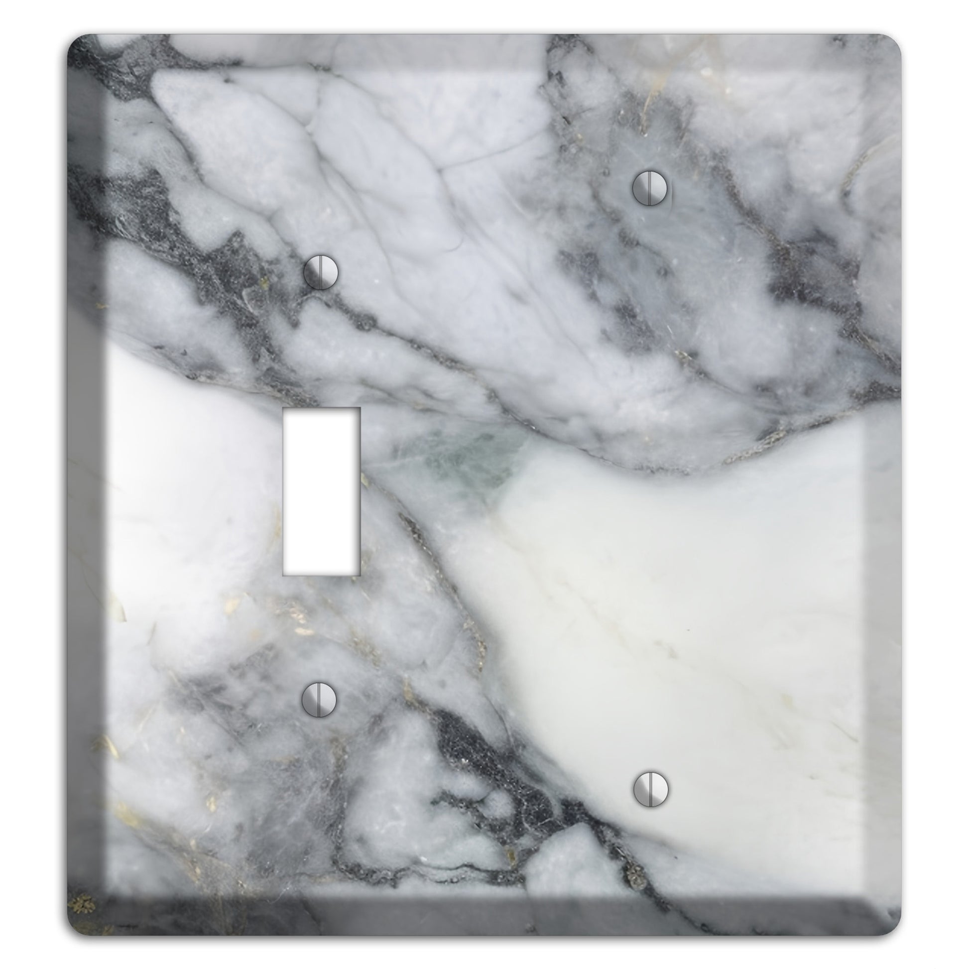 White and Grey Marble Toggle / Blank Wallplate