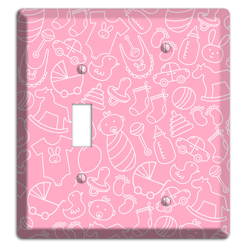 Line Art Baby Pink Toggle / Blank Wallplate