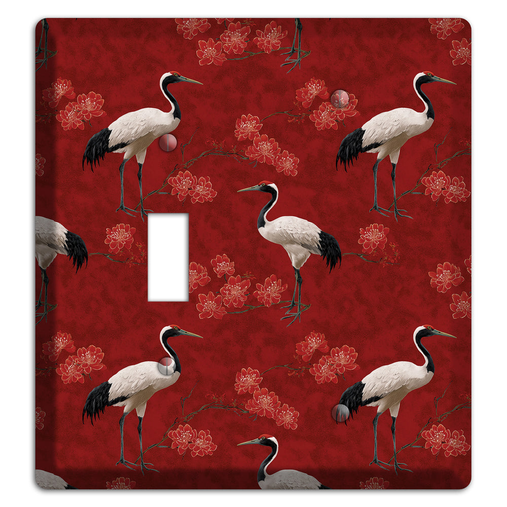 Vermillion Crane Bloom Toggle / Blank Wallplate