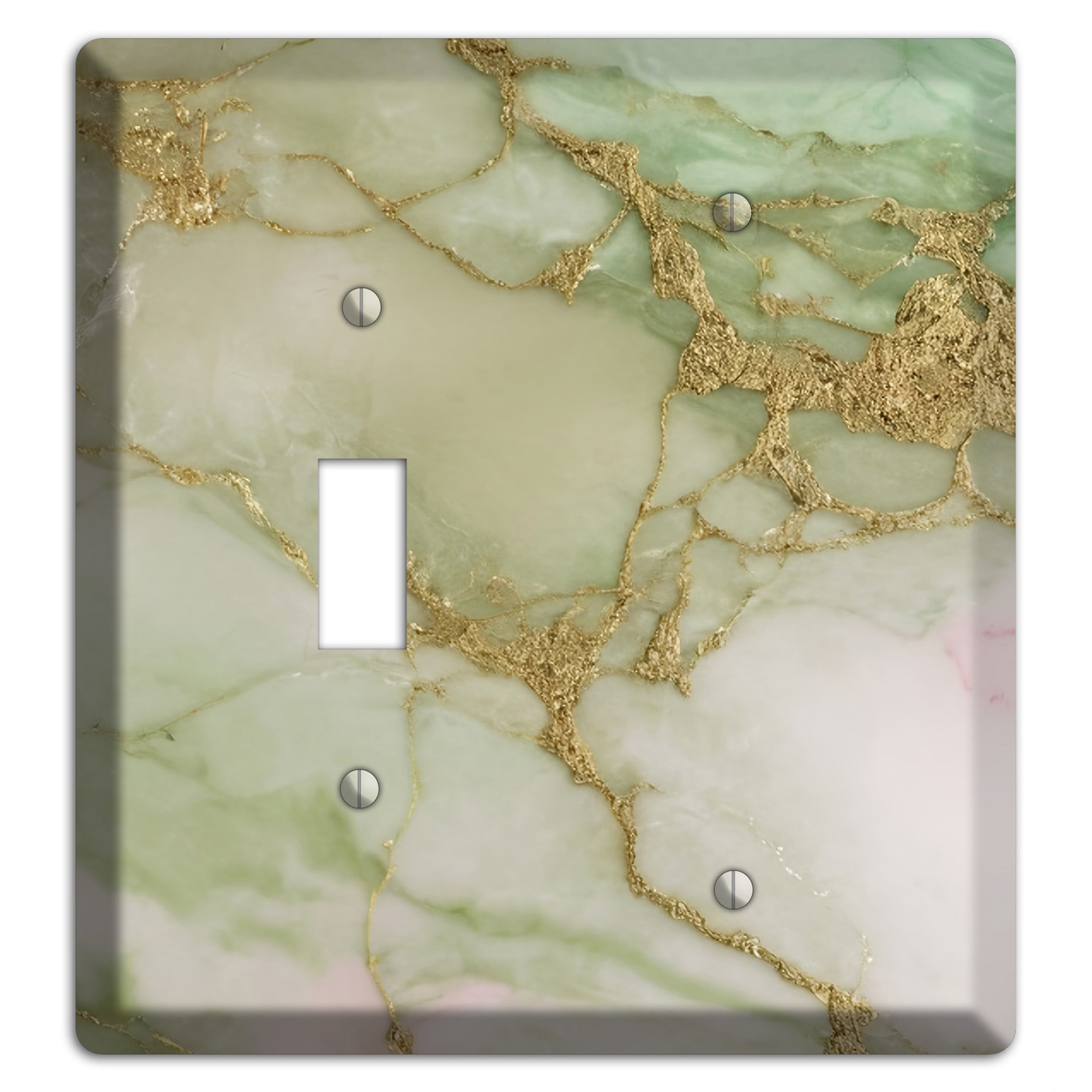 Swamp Green Marble Toggle / Blank Wallplate