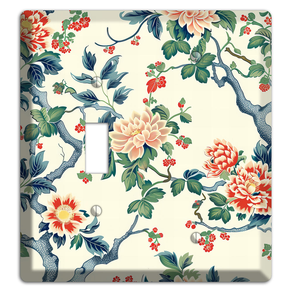 Peony & Branch Toggle / Blank Wallplate