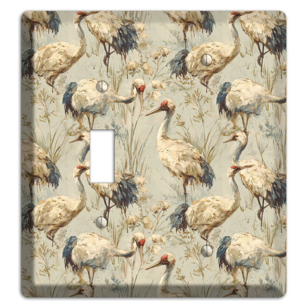 Driftwood Crane Marsh Toggle / Blank Wallplate