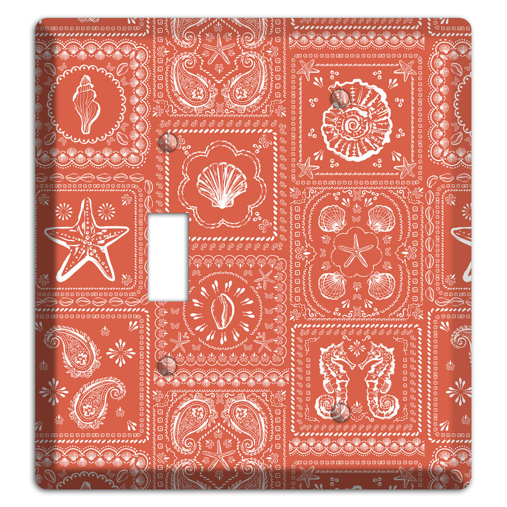 Terracotta Shell Patchwork Toggle / Blank Wallplate