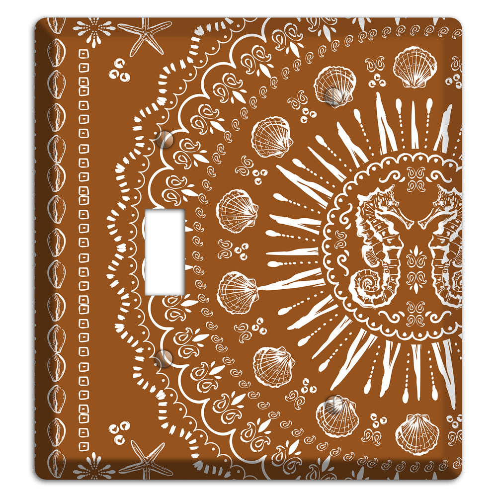 Russet Seahorse Mandala Toggle / Blank Wallplate