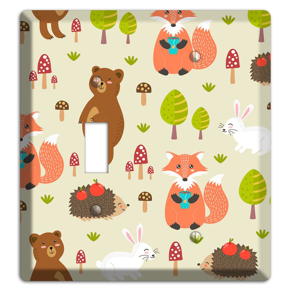 Forest Critters (Beige) Toggle / Blank Wallplate