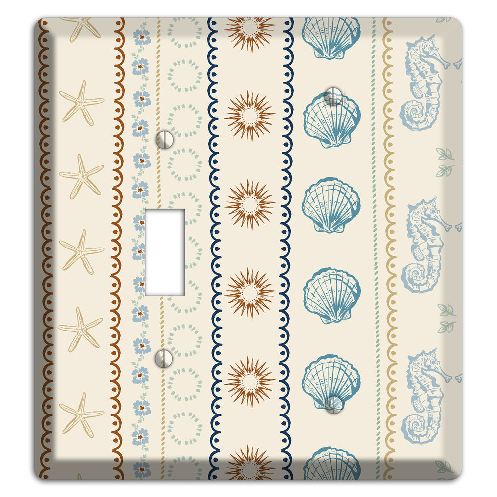 Ivory Seahorse Stripe Toggle / Blank Wallplate