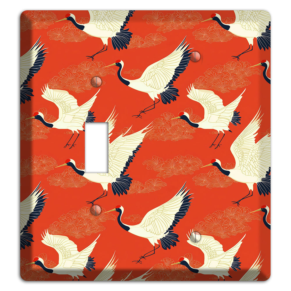 Vermillion Crane Flight Toggle / Blank Wallplate